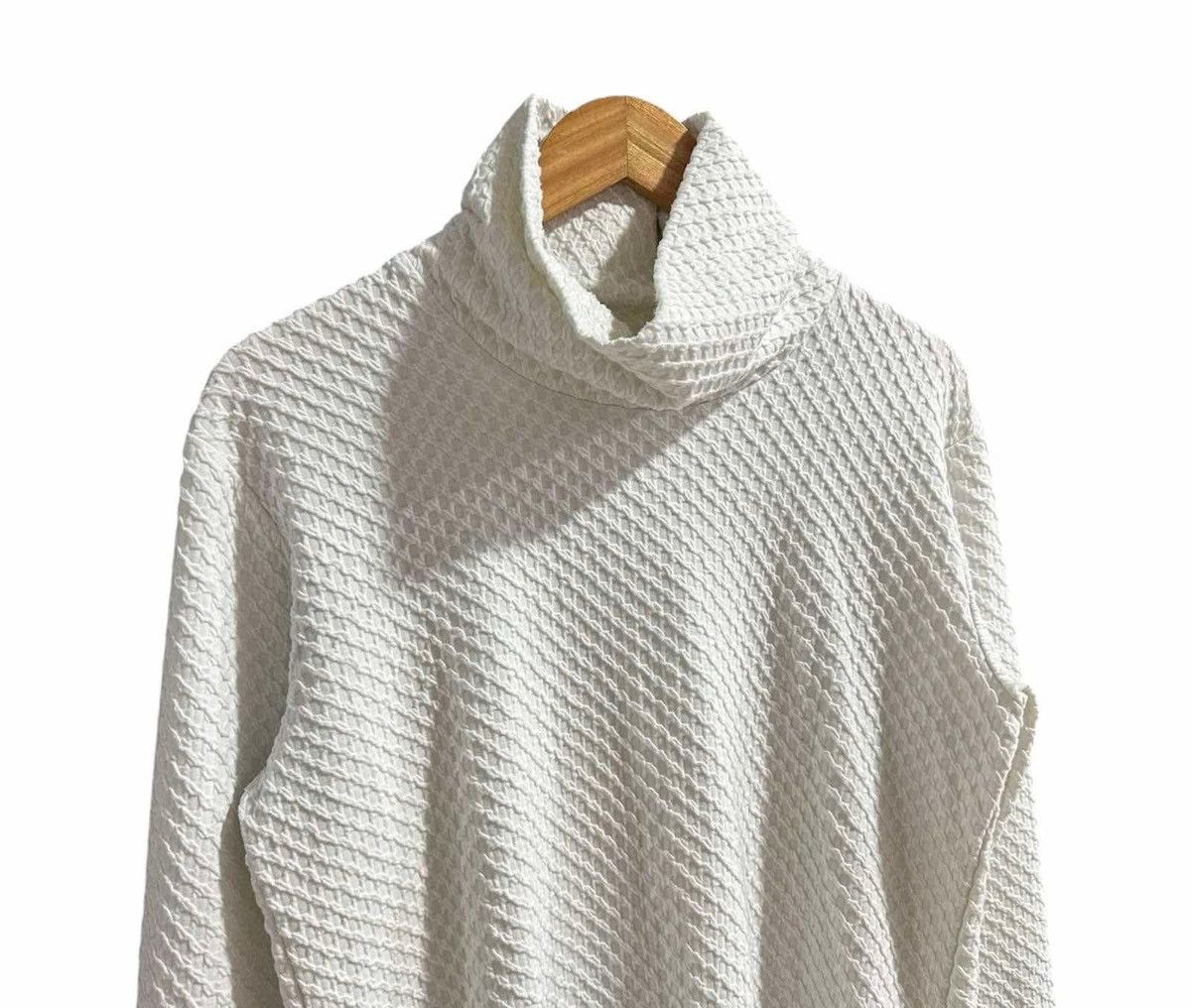 If Six Was Nine × Japanese Brand × semanticdesign 🔥Sick Y2K Semantic Design Waffle Knit Mock Neck Sweatshirt Size US L / EU 52-54 / 3 - 2 Thumbnail