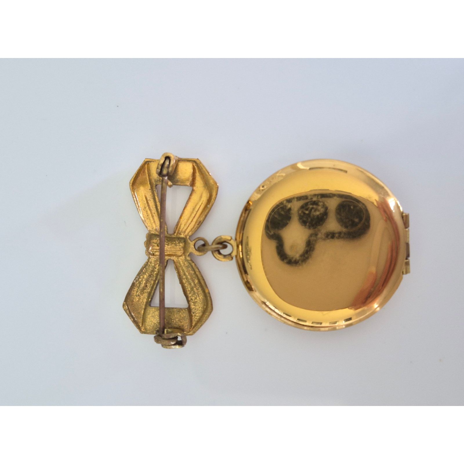 Other Antique Guilloche Bow Hanging Locket Brooch Size ONE SIZE - 3 Thumbnail