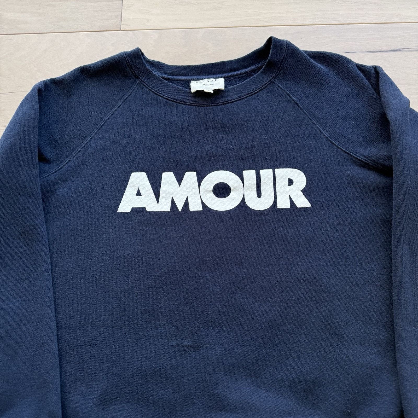 Sezane Sezane Amour Sweatshirt Women's M Navy Crew Fleece Pullover Size M / US 6-8 / IT 42-44 - 3 Thumbnail