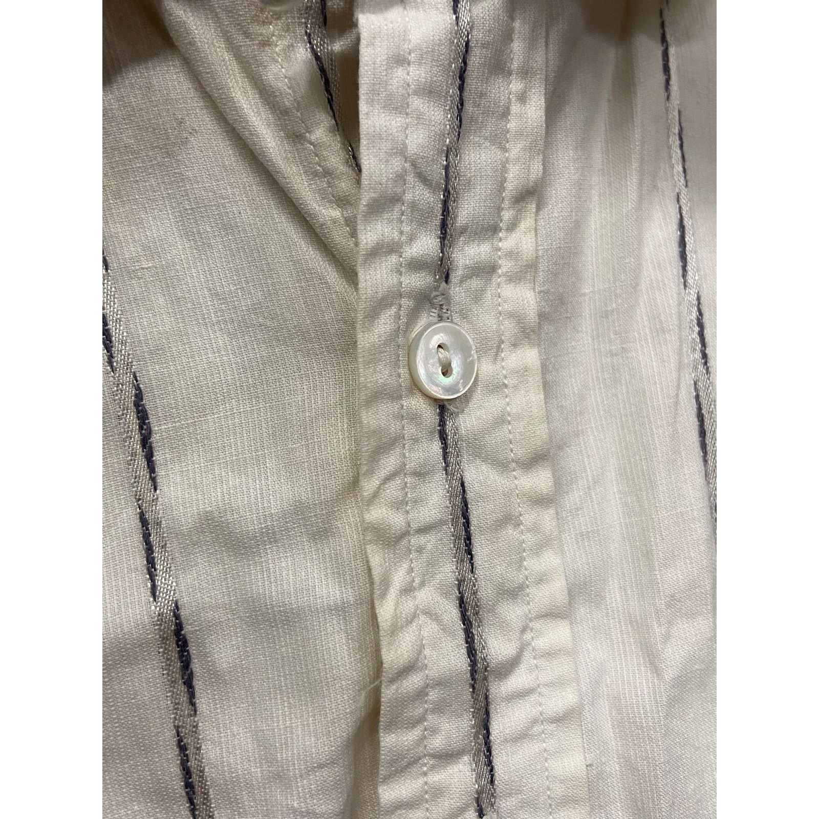 Vintage 20s 30s Vintage White Black Striped Cotton Dress Shirt Size US L / EU 52-54 / 3 - 9 Thumbnail