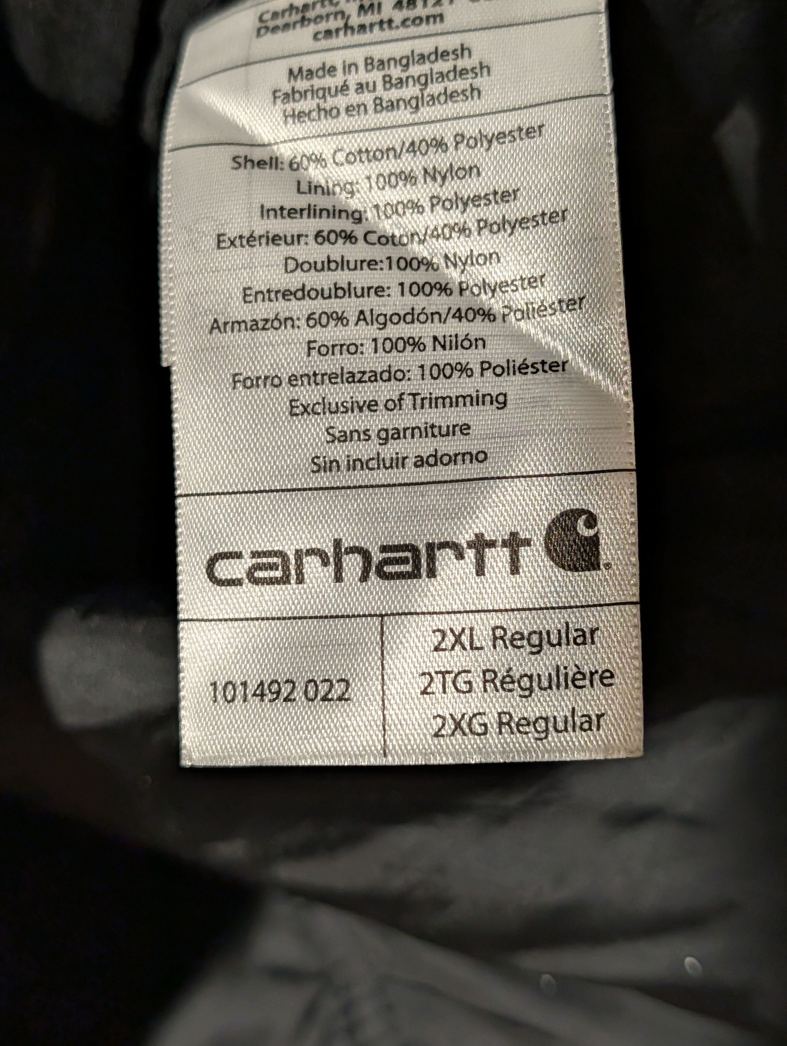 Carhartt Carhartt Men's XX-Large Quick Duck Canvas Jacket 101492 022 Size US XXL / EU 58 / 5 - 4 Thumbnail