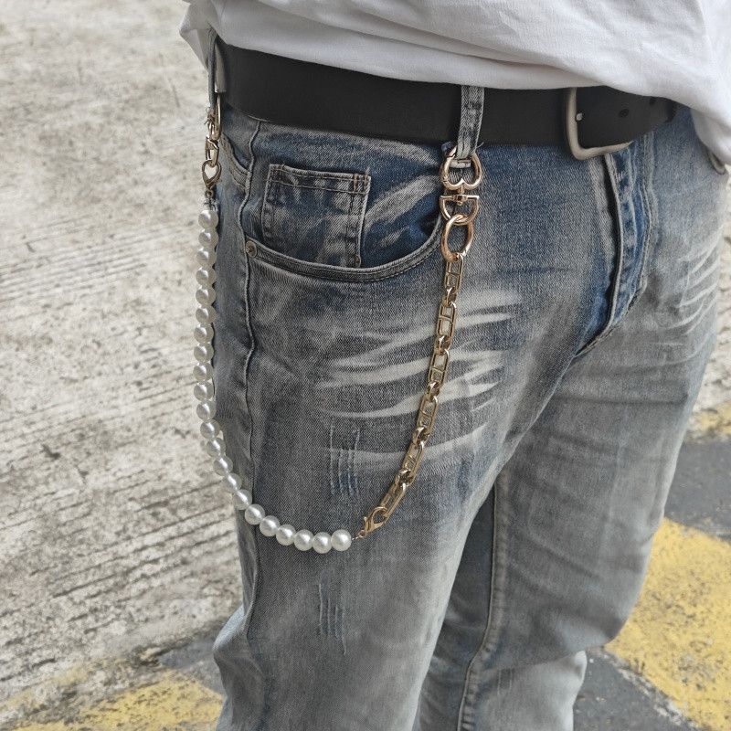 Japanese Brand × Jewelry Punk Pants Chain with Pearl Hemp Flower Links Size ONE SIZE - 5 Thumbnail