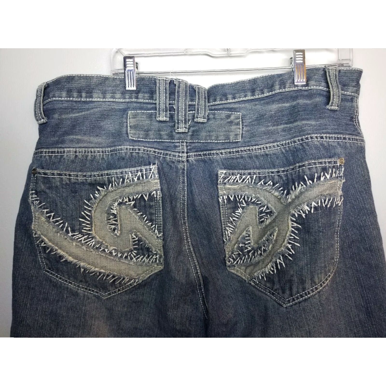 Denime VINTAGE Miskeen Denim Shorts Men 38 Casual 90s Hip Hop Blue Loose Fit Streetwear Size US 38 / EU 54 - 5 Thumbnail