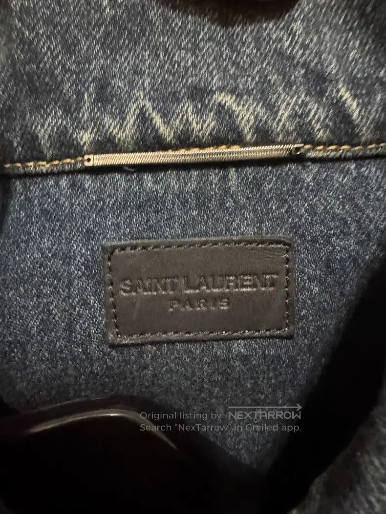 Saint Laurent Paris Saint Laurent Paris Retro Dark Blue Basic Denim Jacket Size US S / EU 44-46 / 1 - 6 Thumbnail