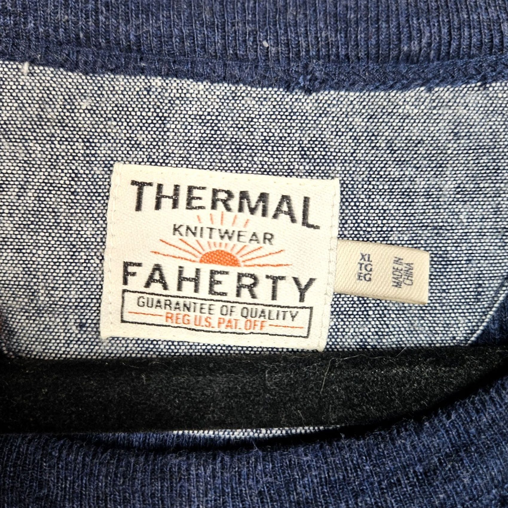 Faherty Faherty Thermal Knitwear Long Sleeve Top Navy Blue XL Crew Neck Men Size US XL / EU 56 / 4 - 4 Thumbnail