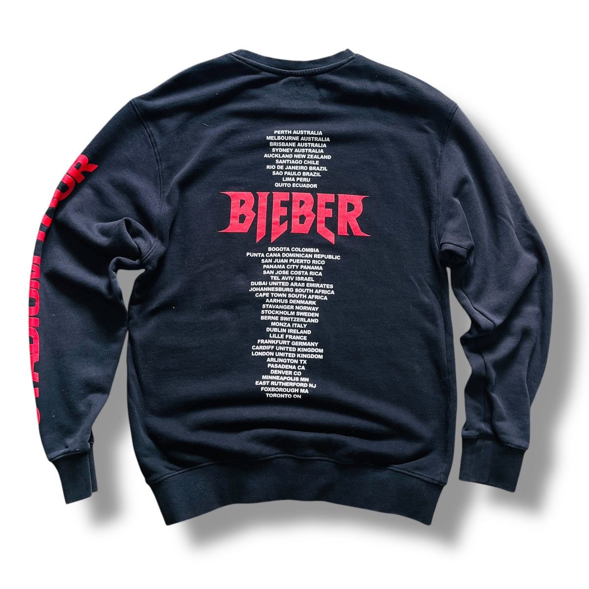 Band Tees × Justin Bieber Justin Bieber Crew Team Sweater Stadium Tour 2017 Size US M / EU 48-50 / 2 - 1 Thumbnail