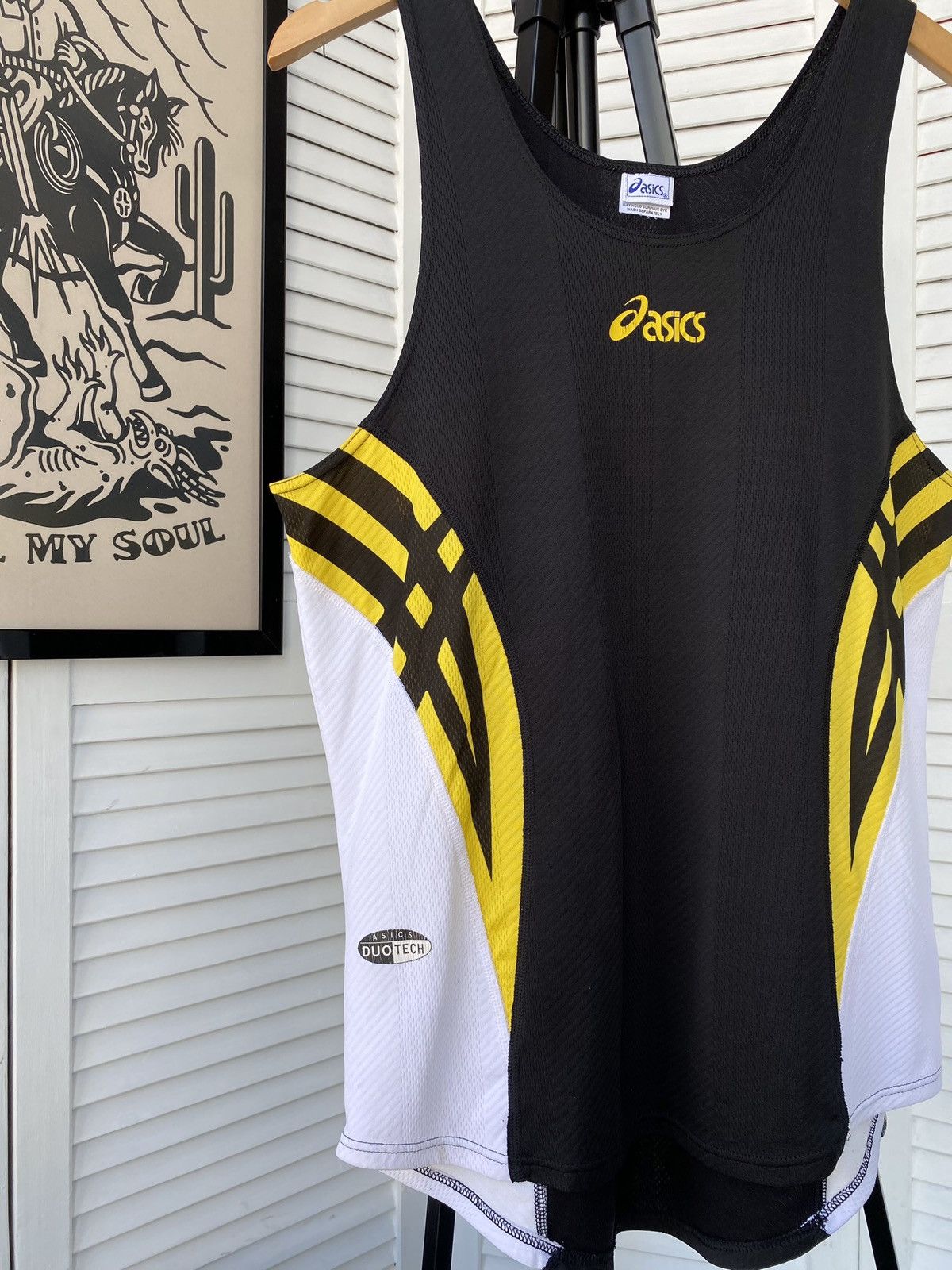 Asics × Onitsuka Tiger × Vintage Vintage Asics Duo Tech Tiger Tank Top Yellow Size US M / EU 48-50 / 2 - 4 Thumbnail