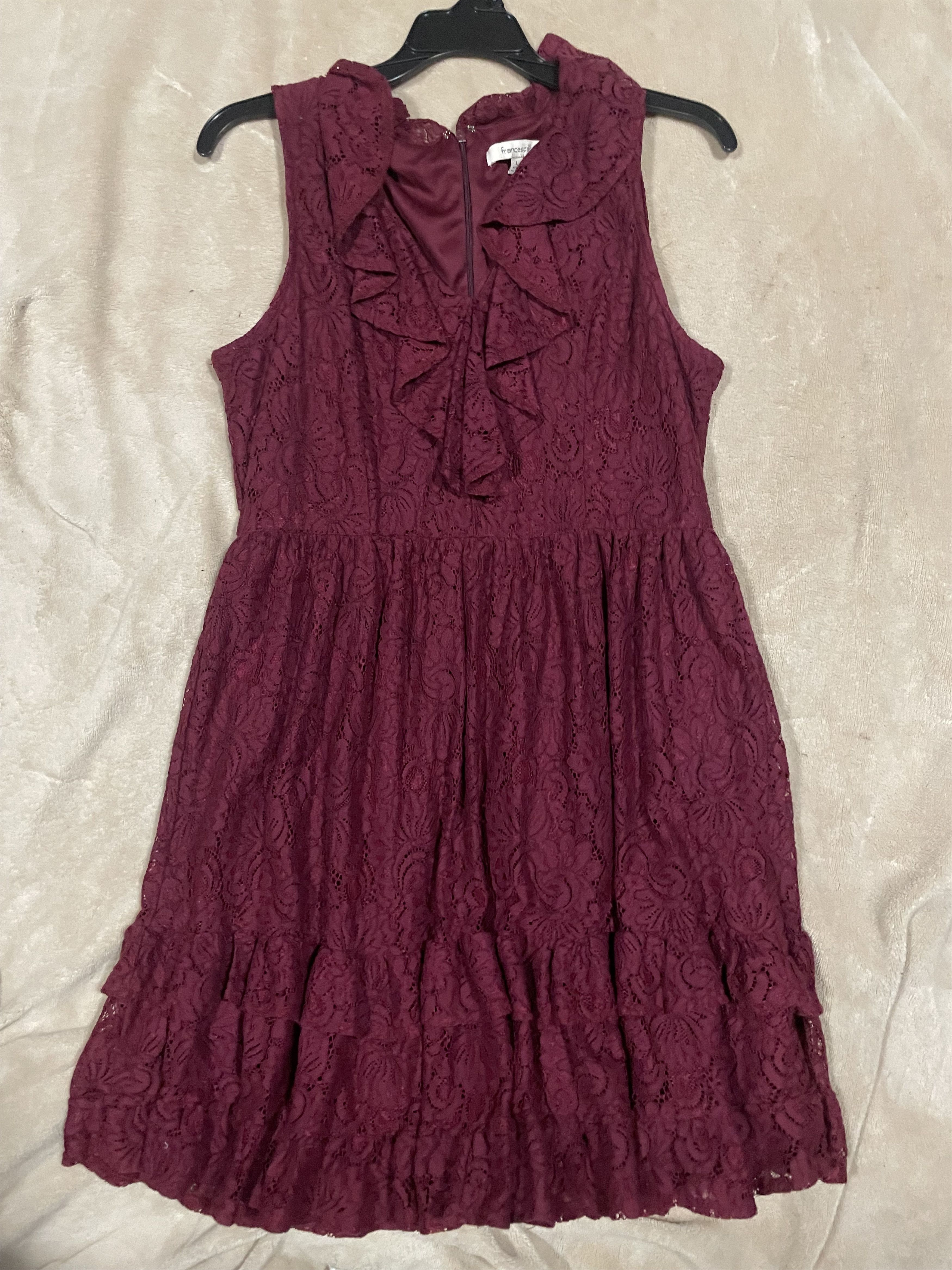 Francesco Smalto Francescas Lace Fully Lined Ruffled Party Size L / US 10 / IT 46 - 1 Preview
