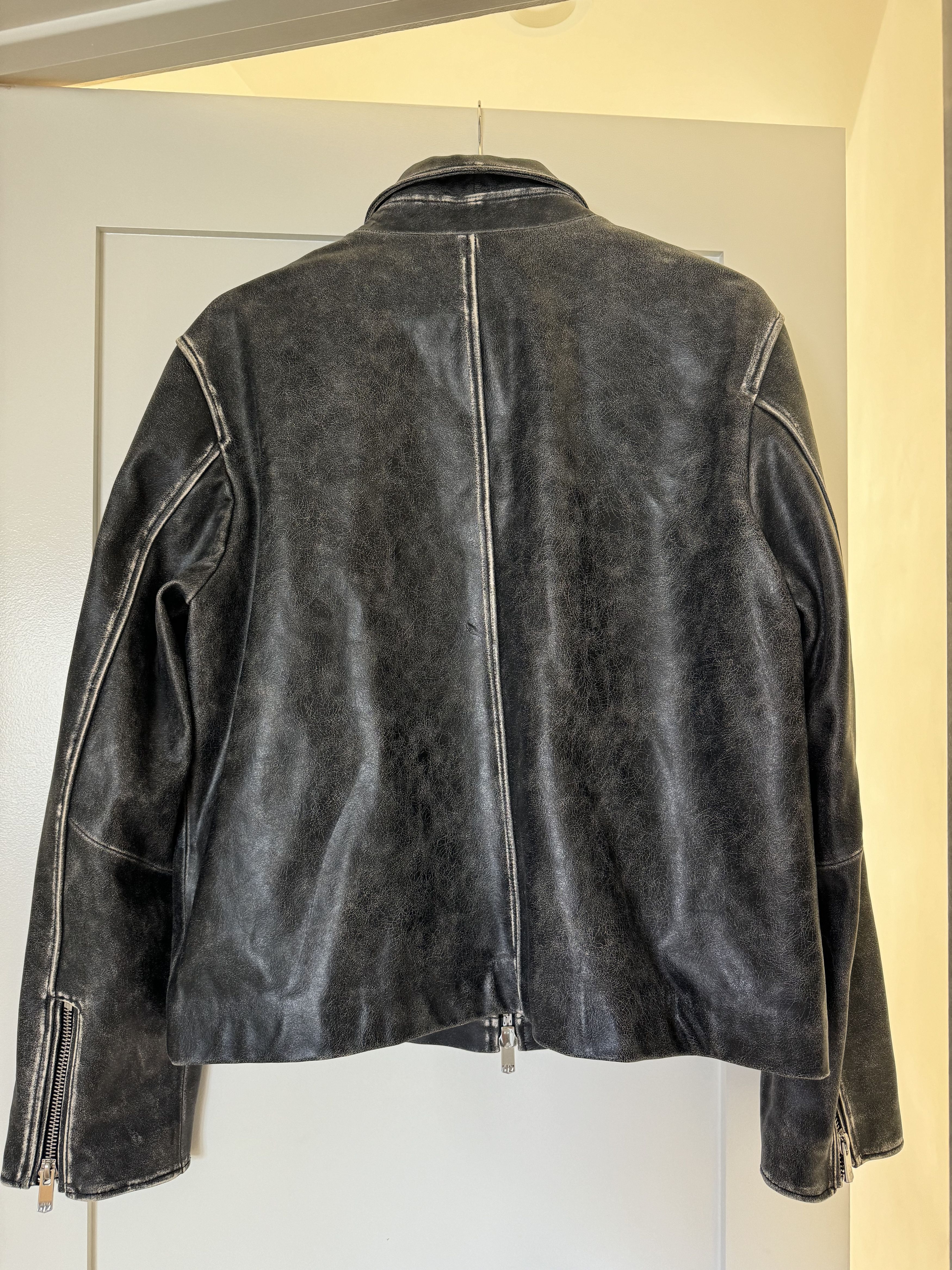 Pearled Ivory DISTRESSED BLOUSON JACKET Size US XL / EU 56 / 4 - 5 Thumbnail