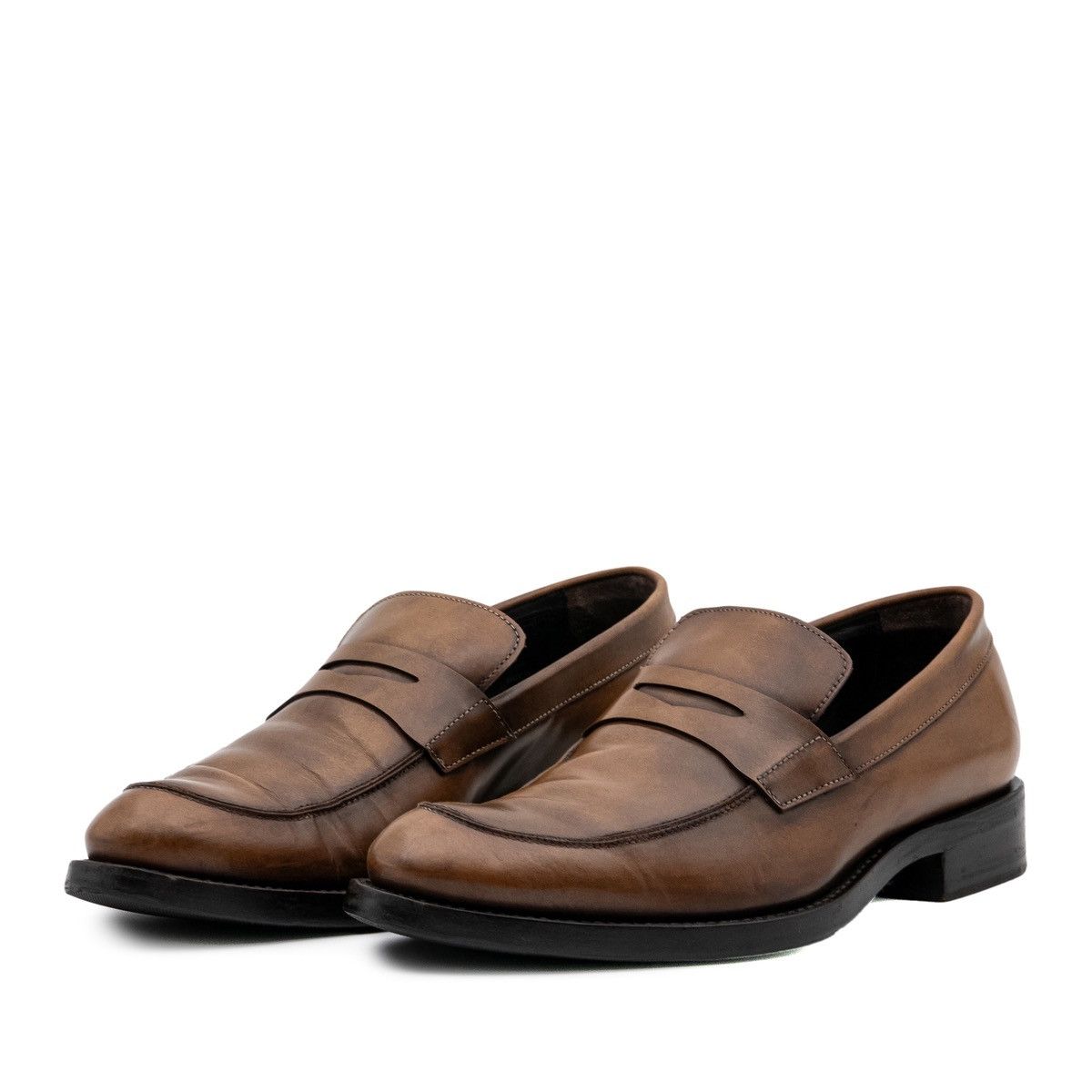 Christian Dior Brown Calfskin Leather Penny Loafers Shoes, Men's (Size 7)