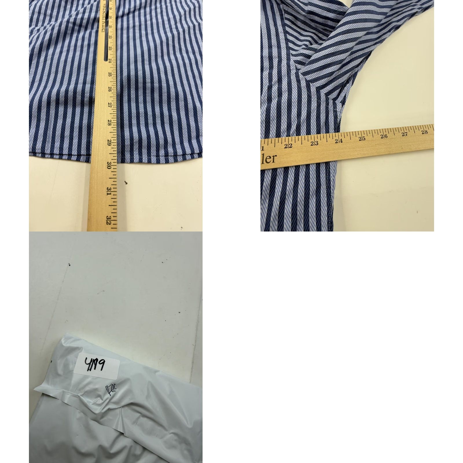 Faconnable Faconnable Shirt Mens XL Blue Stripe Long Sleeve Button Front Pocket Casual Size US XL / EU 56 / 4 - 8 Thumbnail
