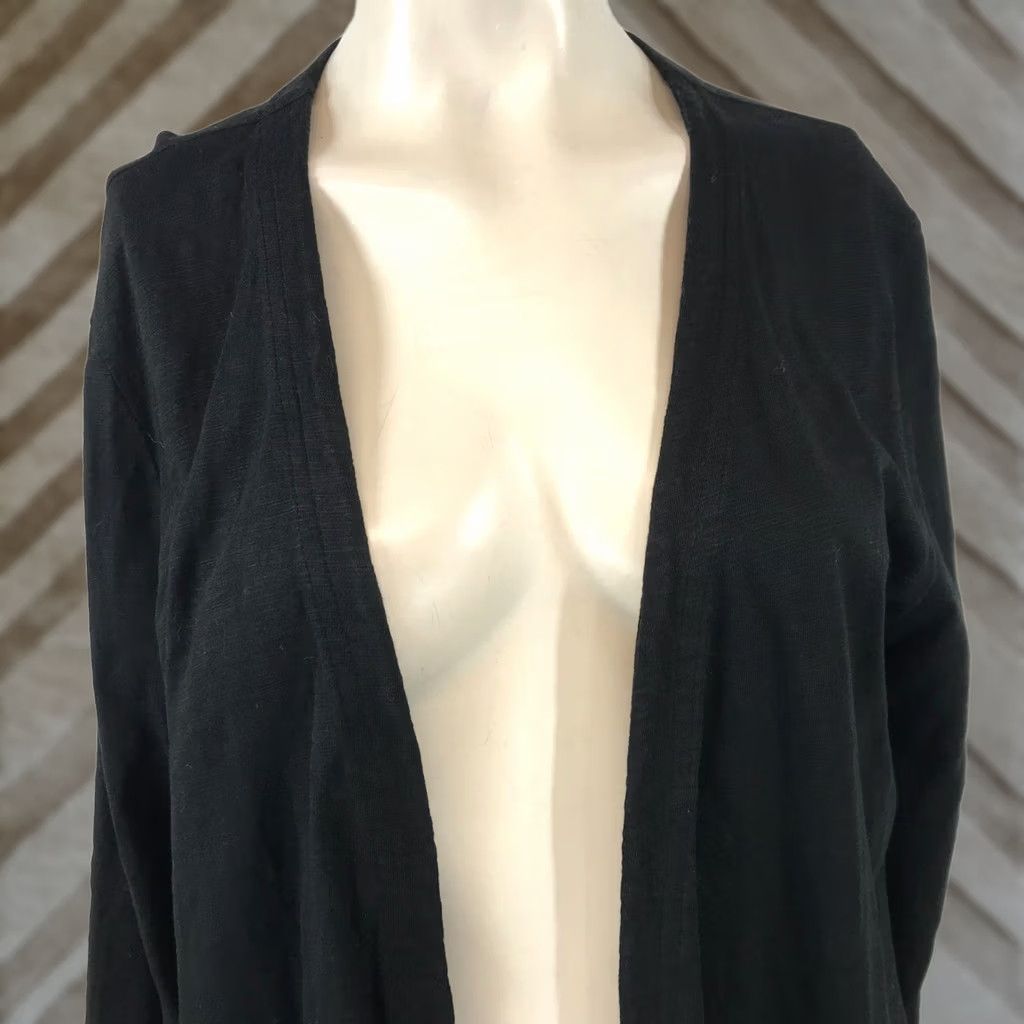 Vintage CHICO'S Women M Black Long Sleeve Open Front Cotton Blend Cardigan Sweater Size M / US 6-8 / IT 42-44 - 1 Thumbnail