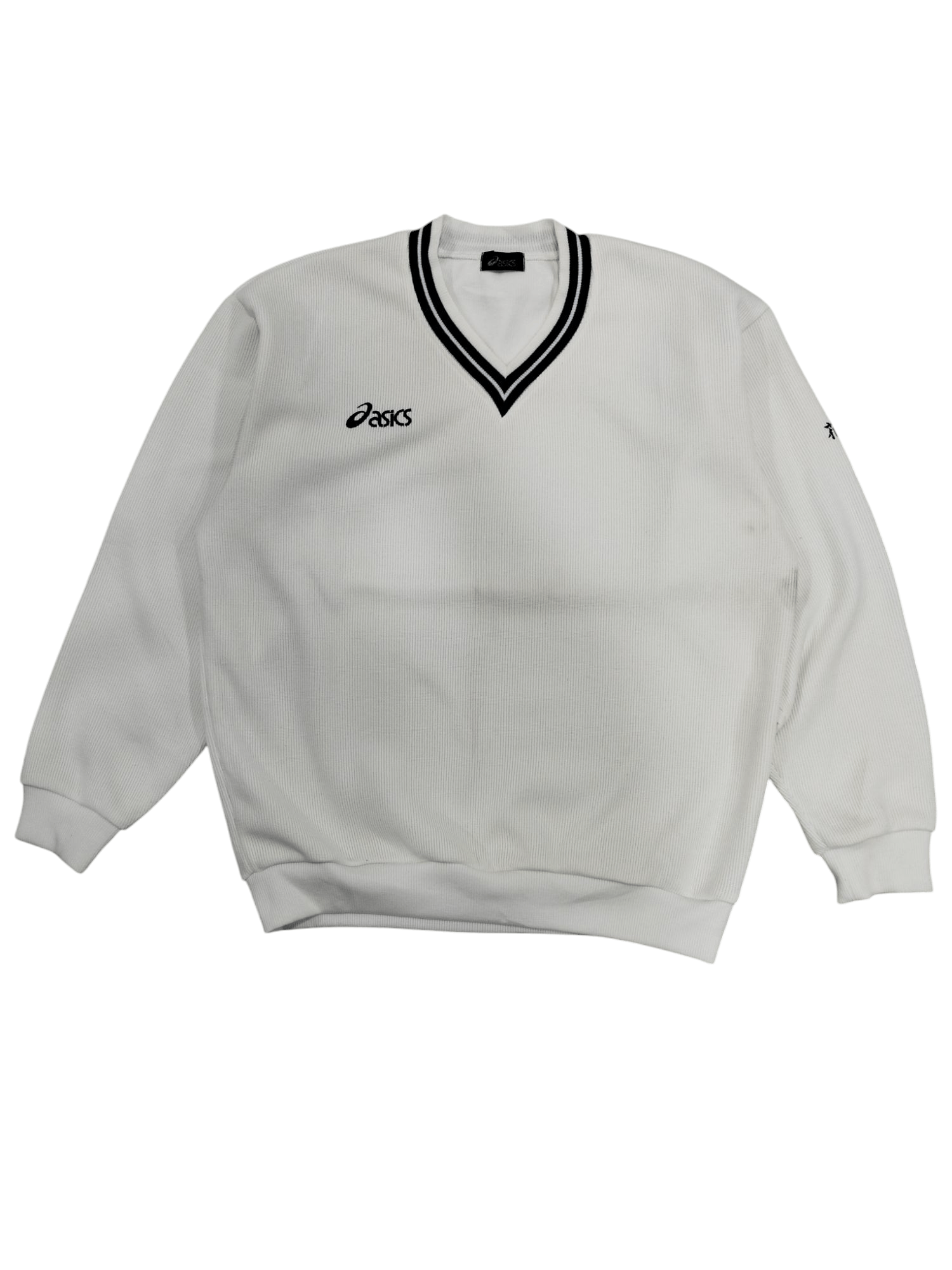 Asics × Japanese Brand × Vintage Vintage Asic Embroidery Logo V-neck Sweatshirt Size US L / EU 52-54 / 3 - 1 Thumbnail