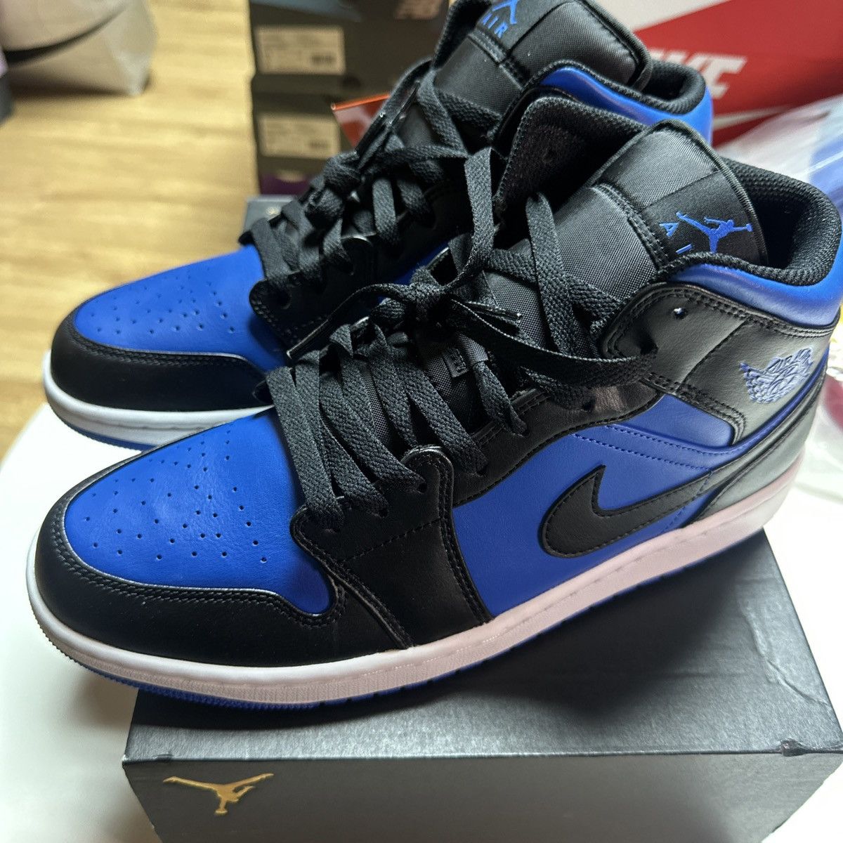 Nike New JORDAN 1 MID ROYAL BLUE-BLACK SZ 10.5 US MEN DQ8426-042 Size US 10.5 / EU 43-44 - 2 Thumbnail