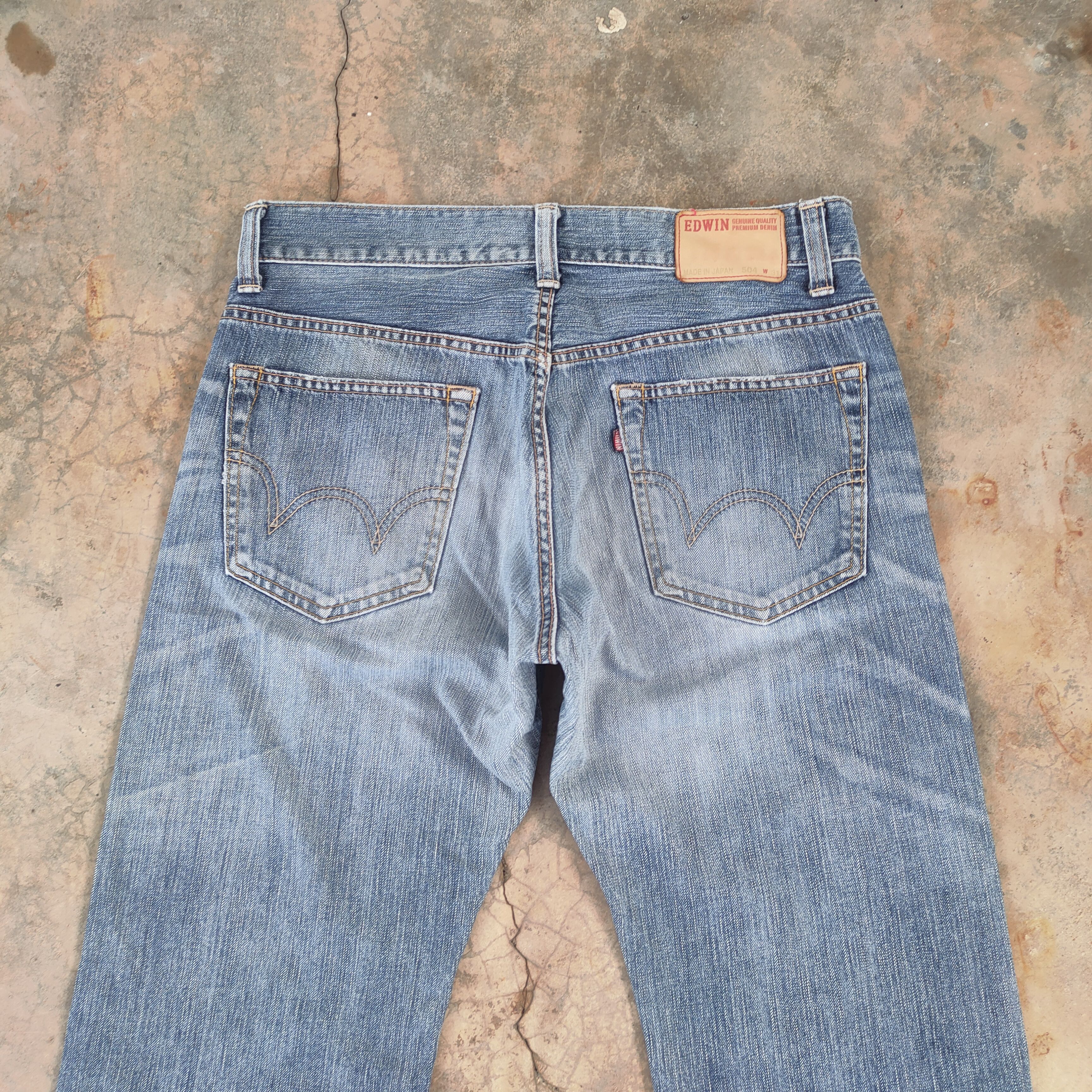 Edwin × Jean W33 VINTAGE EDWIN 504 FADED DISTRESSED JEAN PANTS Size US 33 - 8 Thumbnail