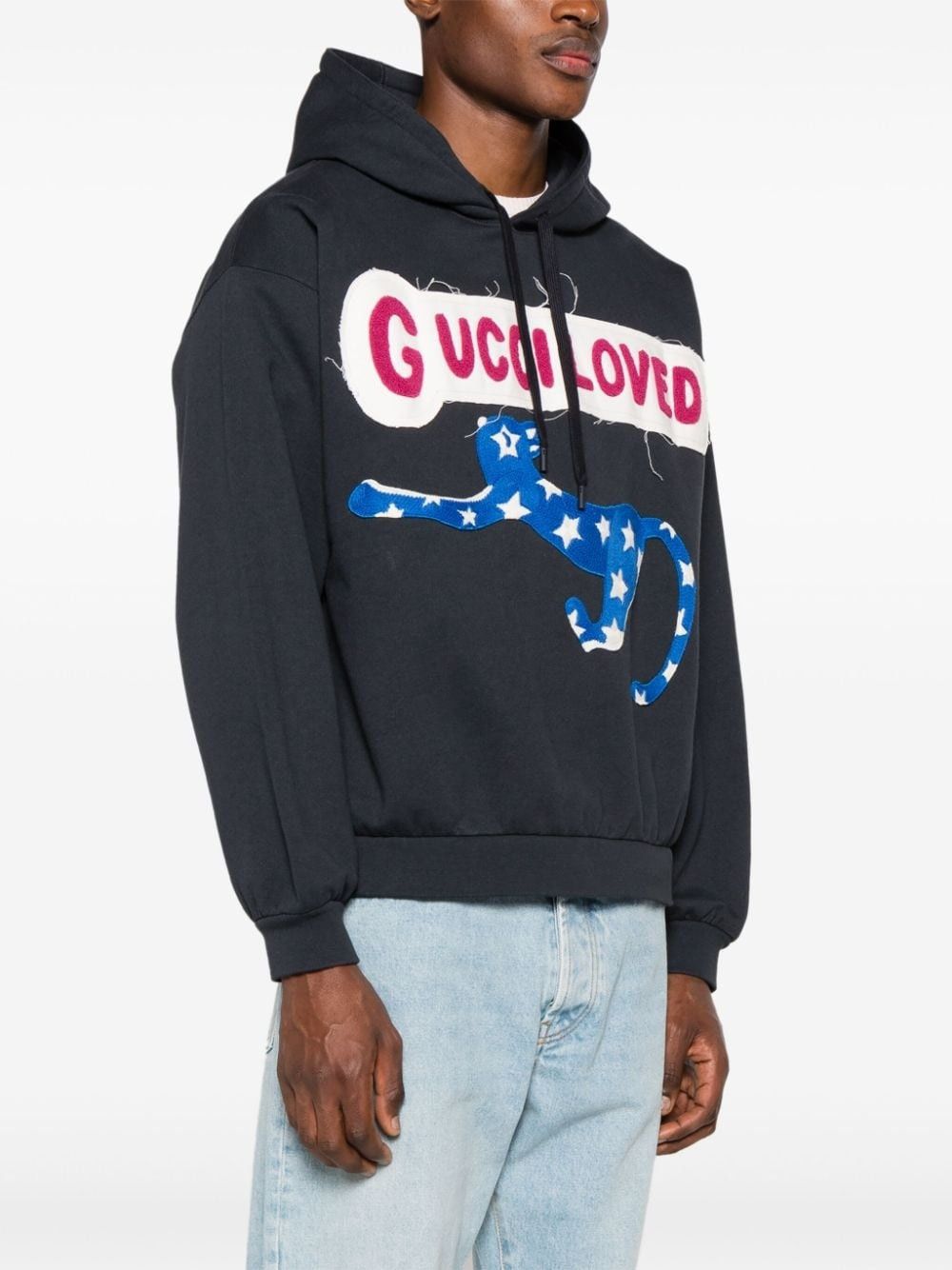 Gucci o1mt1gz0525 Felted Cotton Sweatshirt Hoodie in Black Size US L / EU 52-54 / 3 - 3 Thumbnail