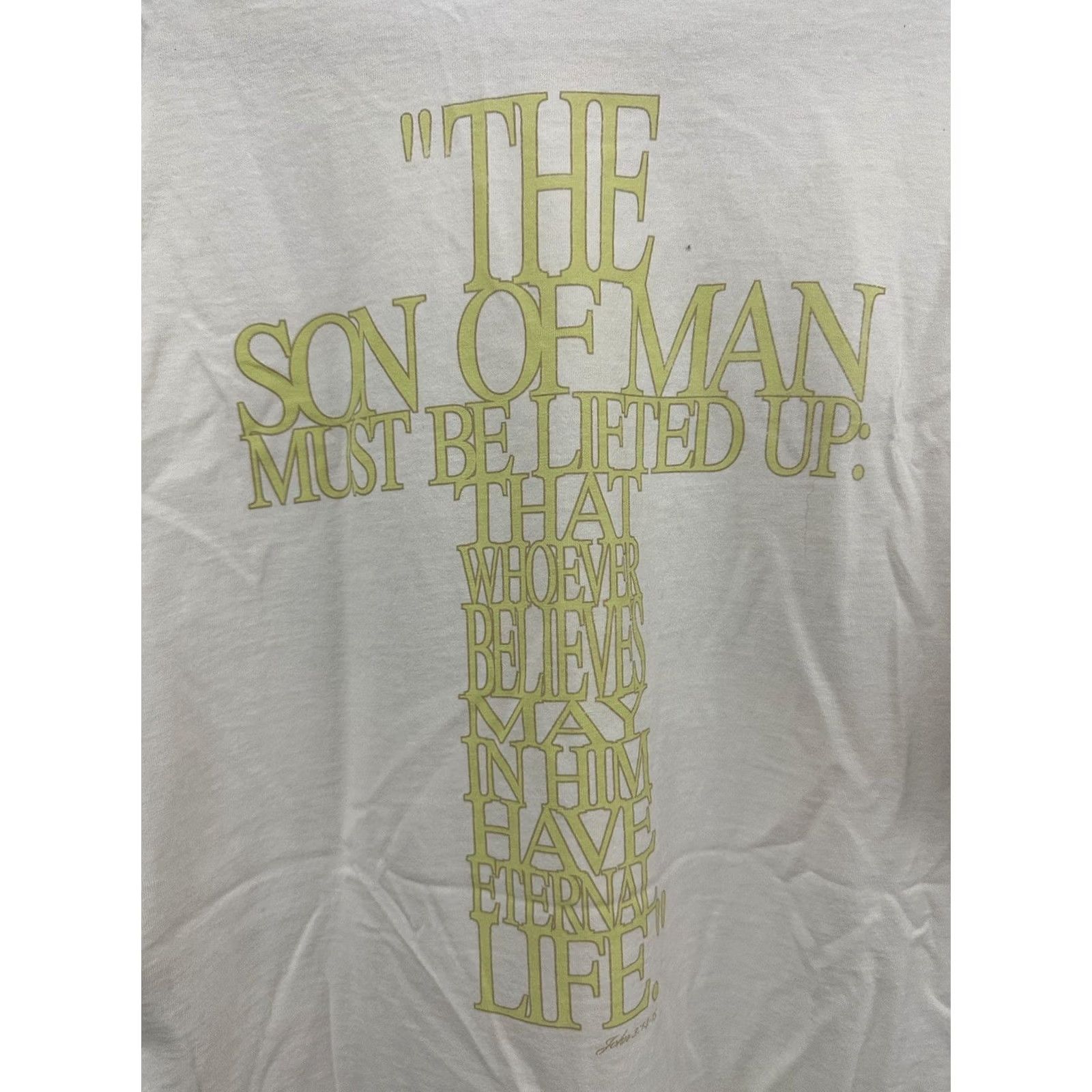 Jerzees VTG Jesus Christian Dying Cross Son Is Lifted T-Shirt XL Men White Jerzees Shirt Size US XL / EU 56 / 4 - 5 Thumbnail