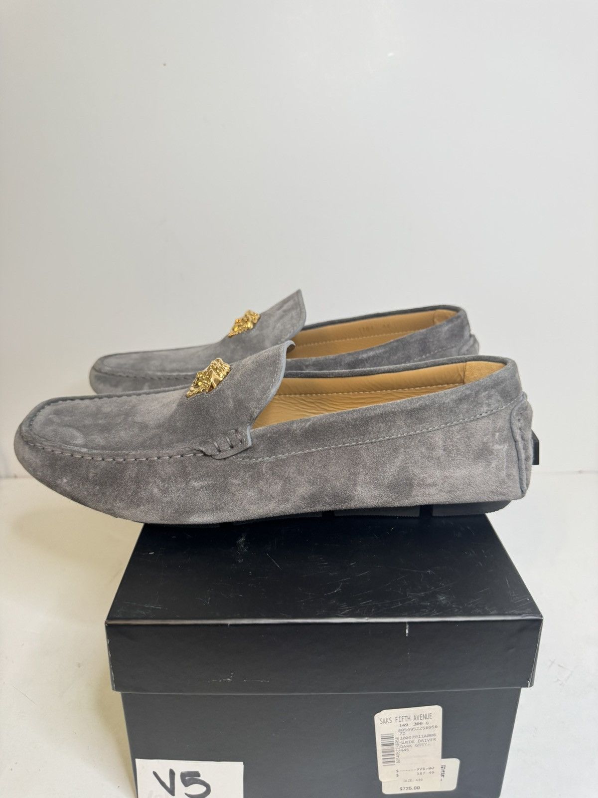 Versace Versace Medusa Suede Drivers Grey 44.5 New With Box Size US 11.5 / EU 44-45 - 2 Thumbnail
