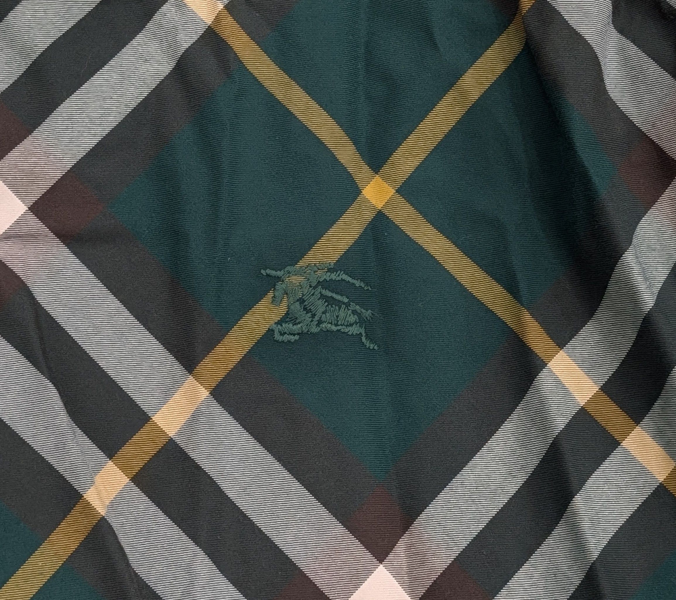 Burberry BURBERRY Check Pattern Twill Button Up Shirt Green 2XL Size US XXL / EU 58 / 5 - 3 Thumbnail