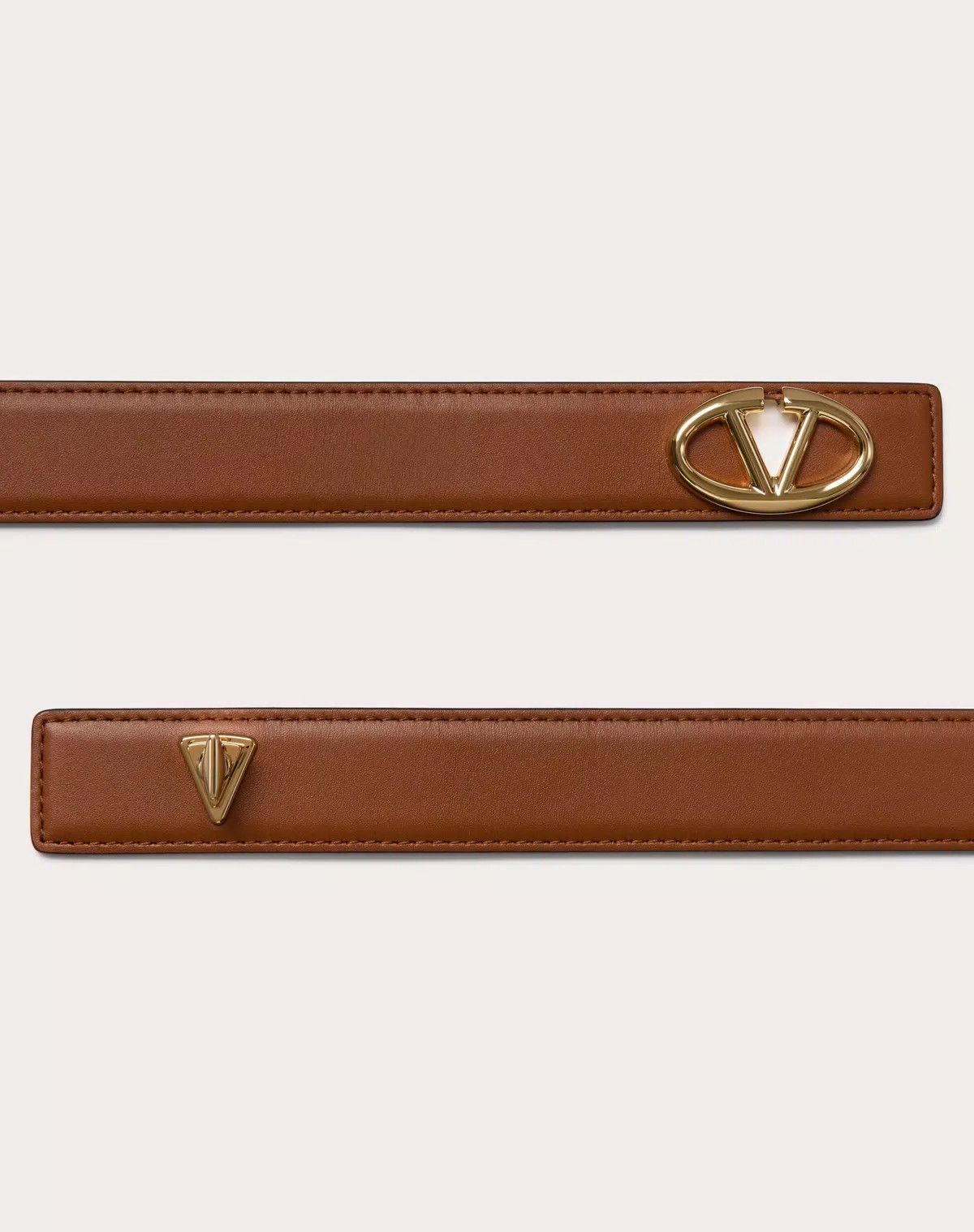 Valentino o1s1wg111125 Size: L / Vlogo Calfskin Belt in Tobacco Size ONE SIZE - 3 Thumbnail