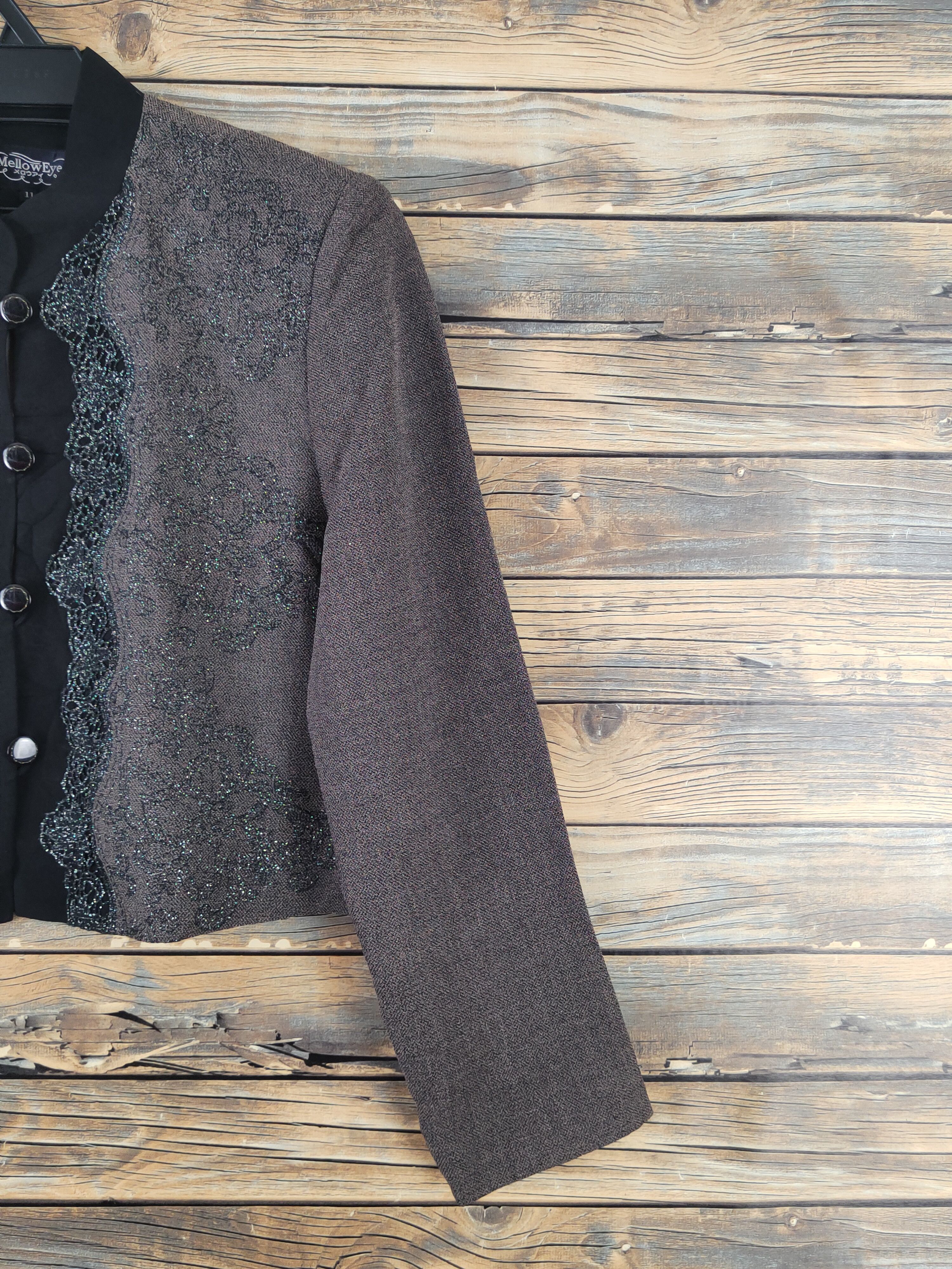 Japanese Brand × Vintage Vintage 💥 Mellow Eye Dark Brown Crop Top Blazers Size M / US 6-8 / IT 42-44 - 5 Thumbnail