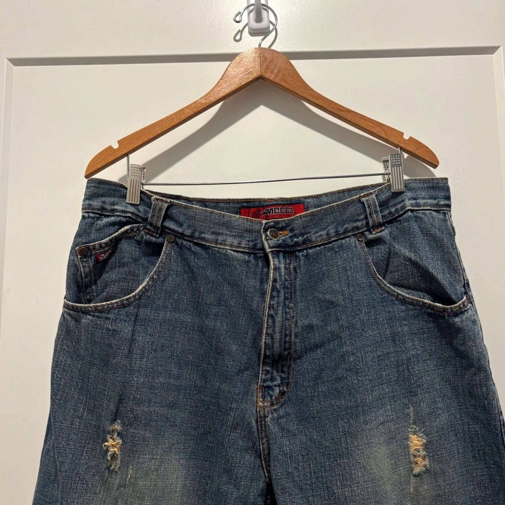 Vintage VINTAGE Mecca Jeans Denim Wide-Leg 40x32 Mens Hip Hop Baggy Blue 5-Pocket Relaxed Streetwear Style Size US 40 / EU 56 - 2 Thumbnail