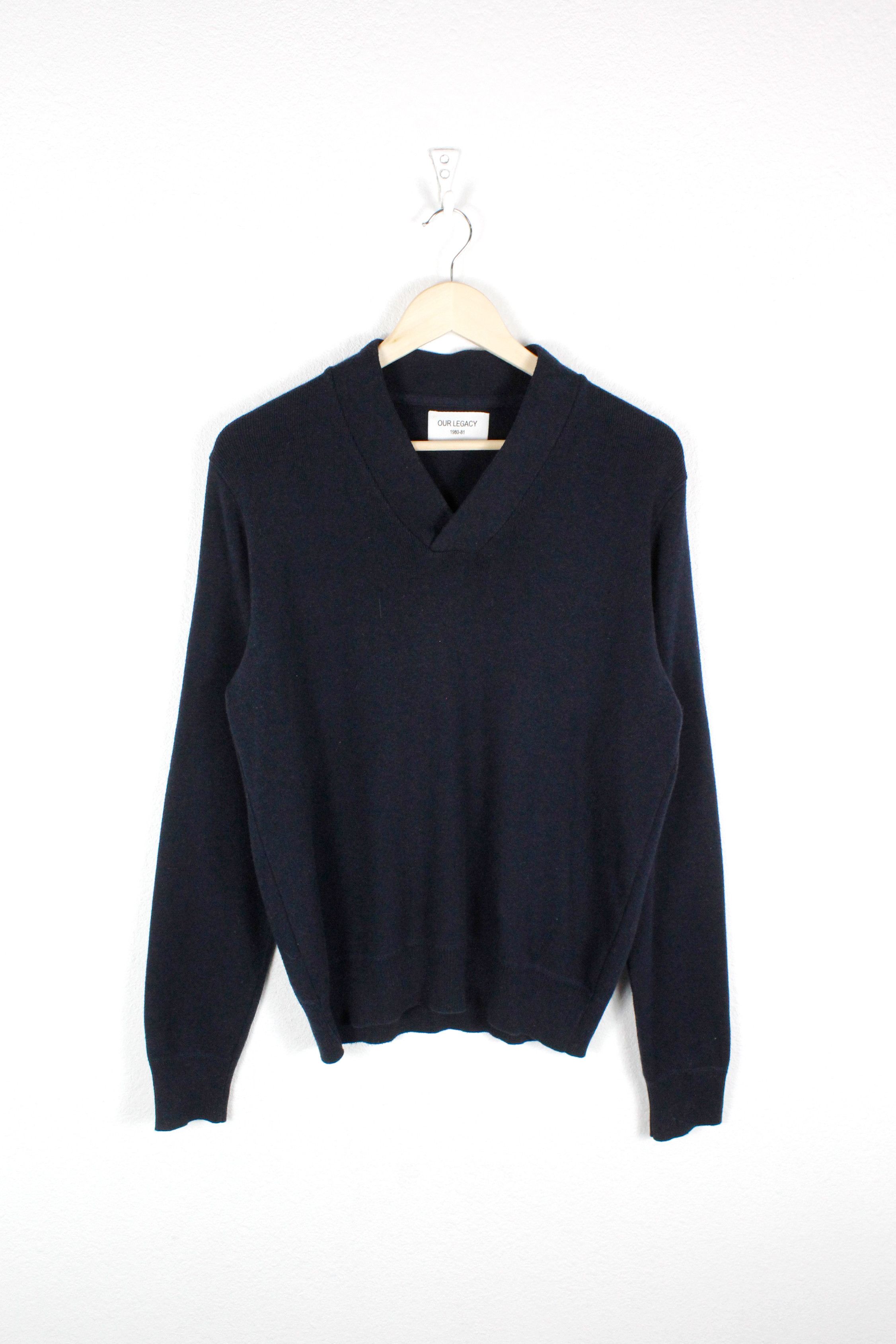 Our Legacy Navy Knit Shawl Collar Sweater Size US M / EU 48-50 / 2 - 1 Thumbnail