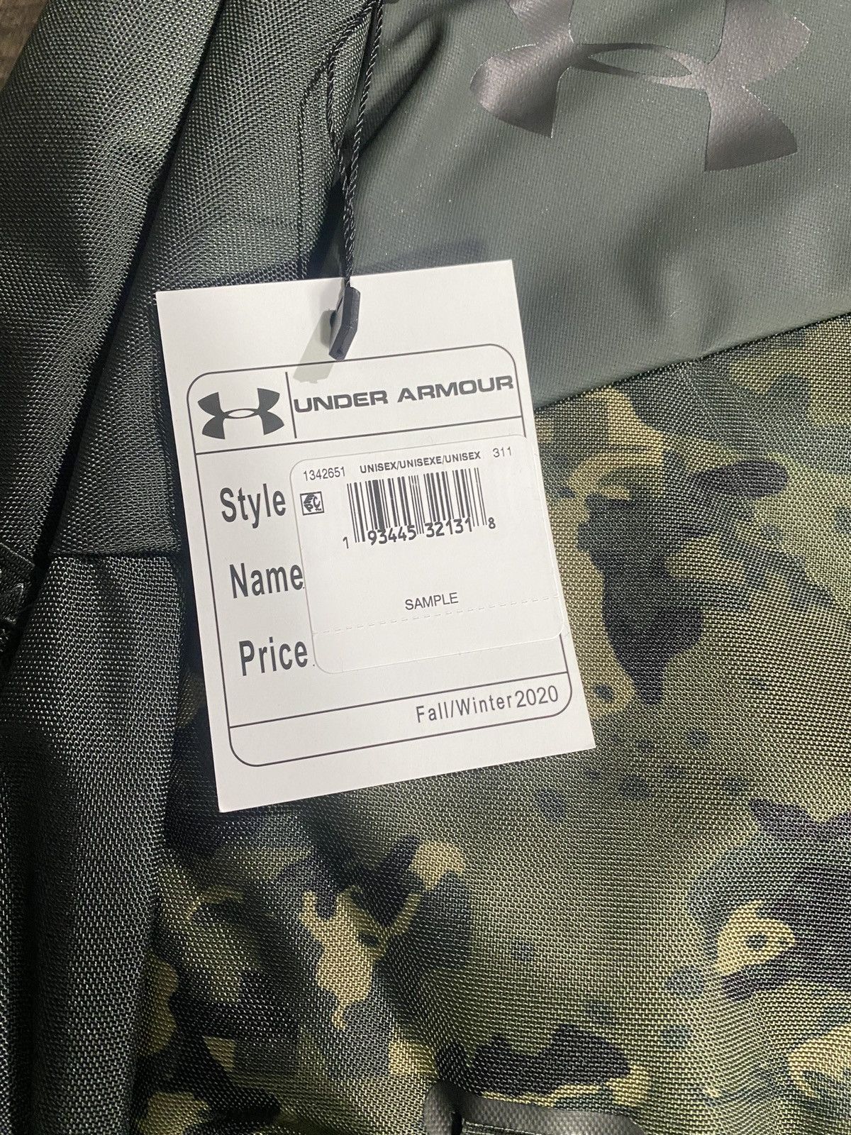 Under Armour UA Backpack Black green “Sample” 2020 Tamanho