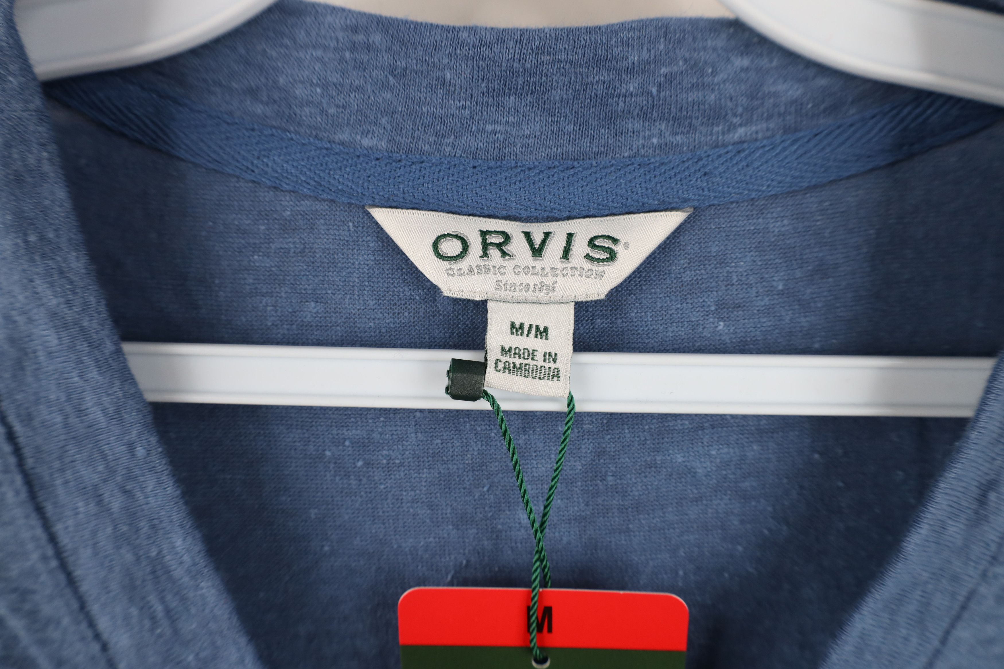 Orvis New Orvis Blend Knit 3/4 Sleeve V-Neck T-Shirt Heather Blue Size M / US 6-8 / IT 42-44 - 4 Thumbnail