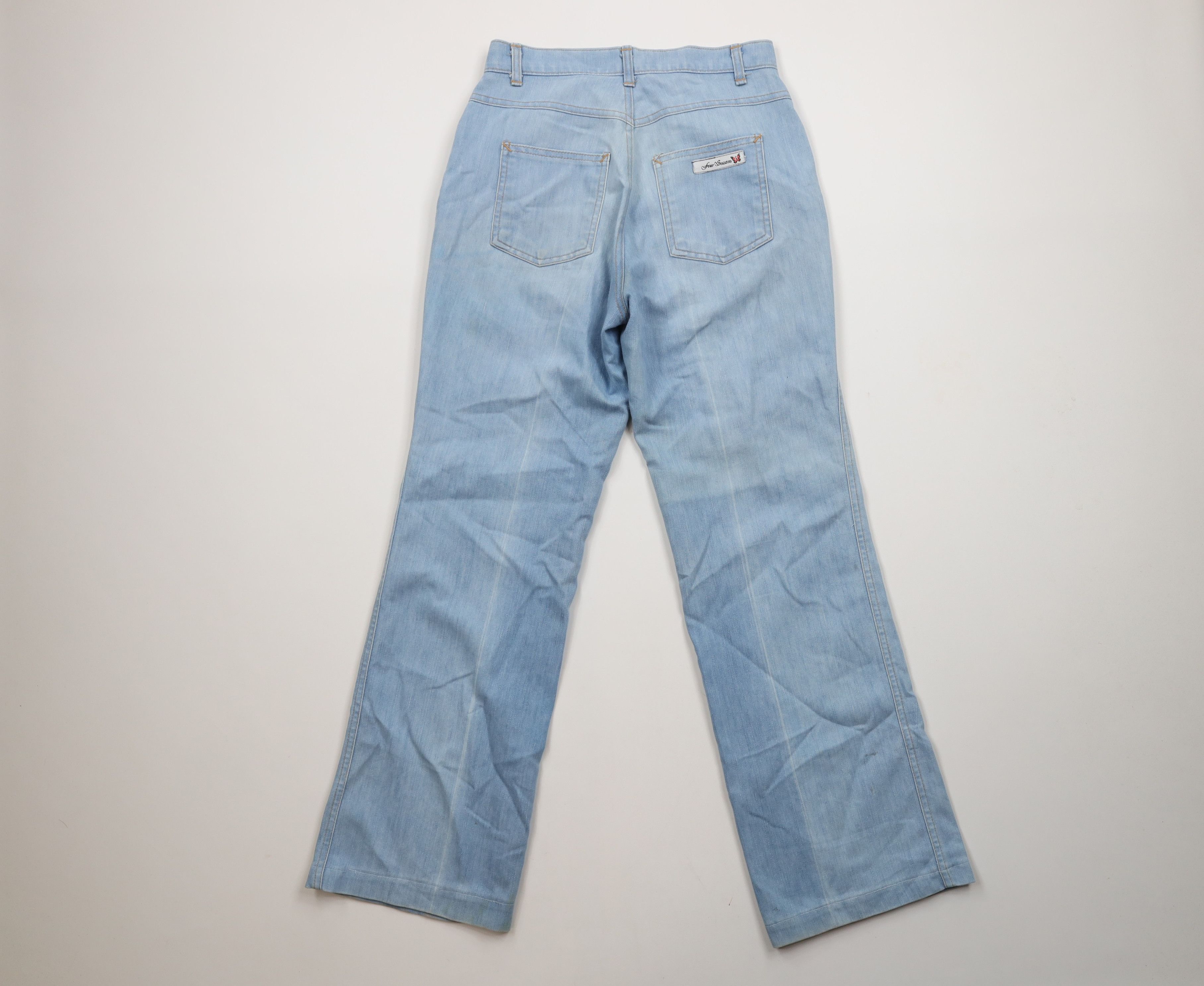 Vintage Vintage 70s Streetwear Flared Wide Leg Denim Jeans Blue USA Size 27" / US 4 / IT 40 - 12 Thumbnail