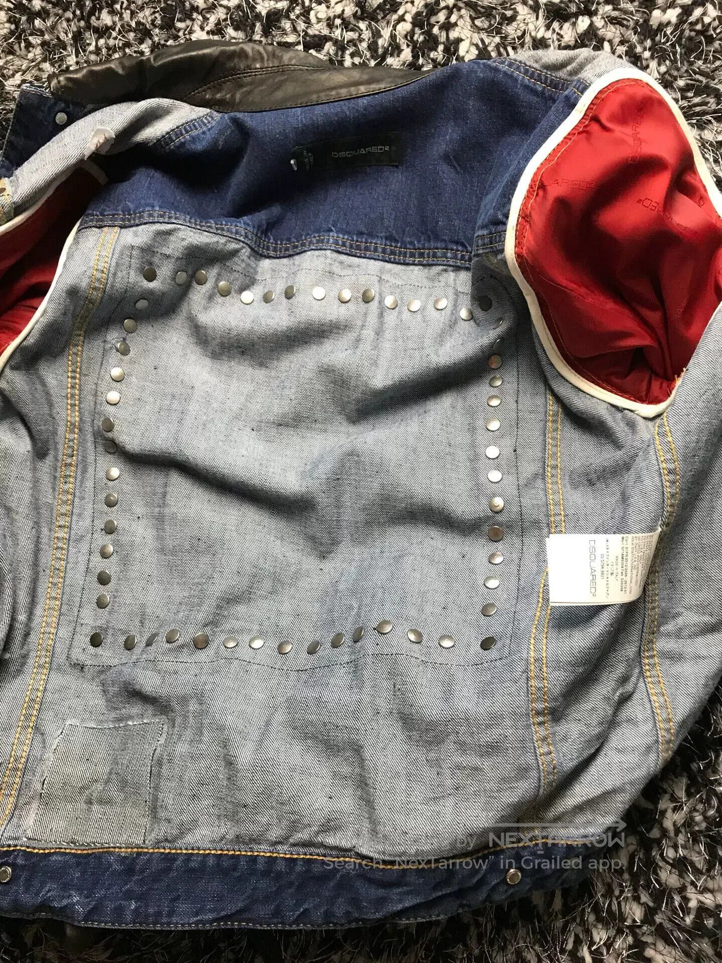 Dsquared2 dsquared2 leather sleeve denim jacket. Size US L / EU 52-54 / 3 - 5 Thumbnail