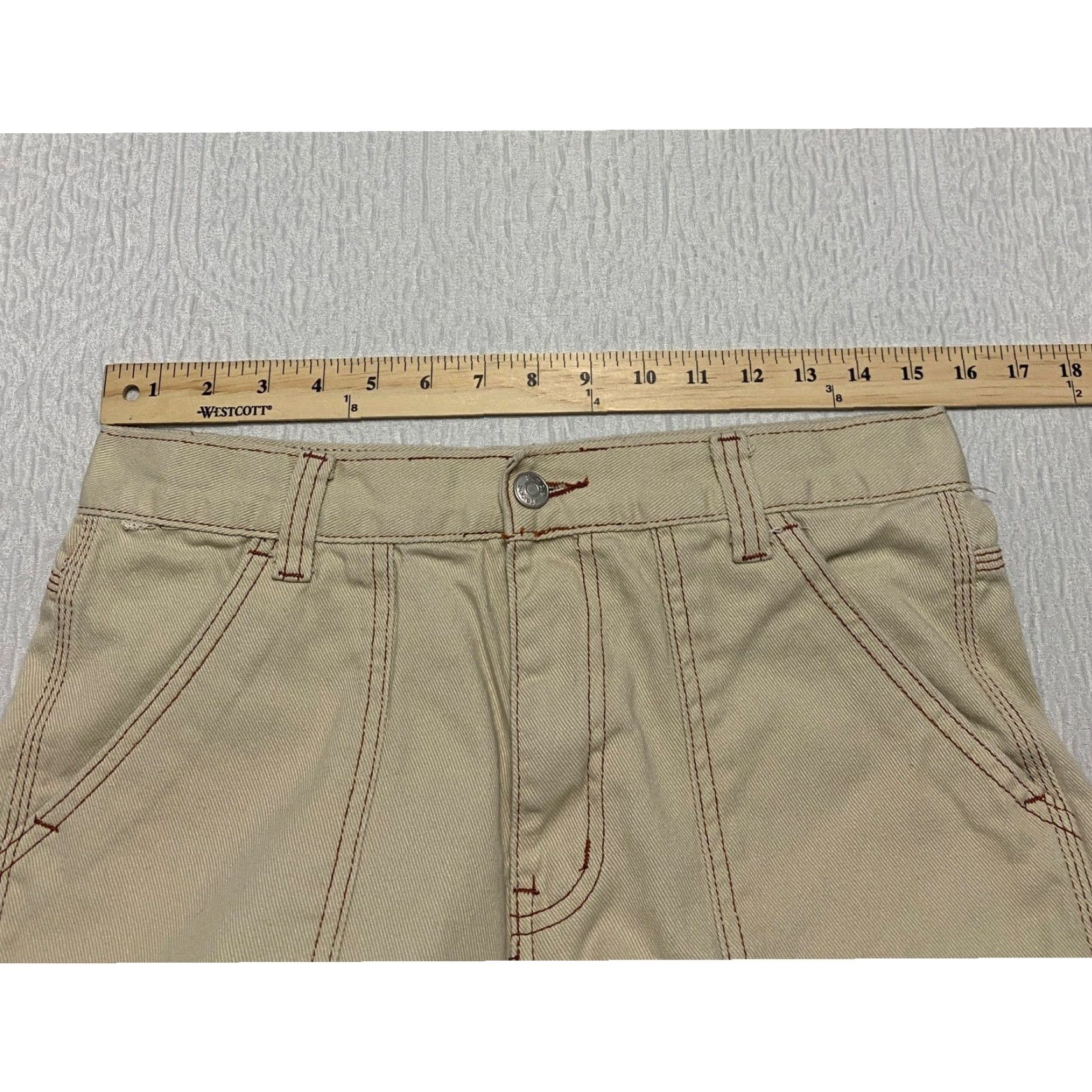Vintage Simple Society Jeans Women's Carpenter Beige High Rise Relaxed Straight 9 Jeans Women Summer Fall Spring Winter 5-Pocket Cargo Pocket Mens? Size 30" / US 8 / IT 44 - 5 Thumbnail