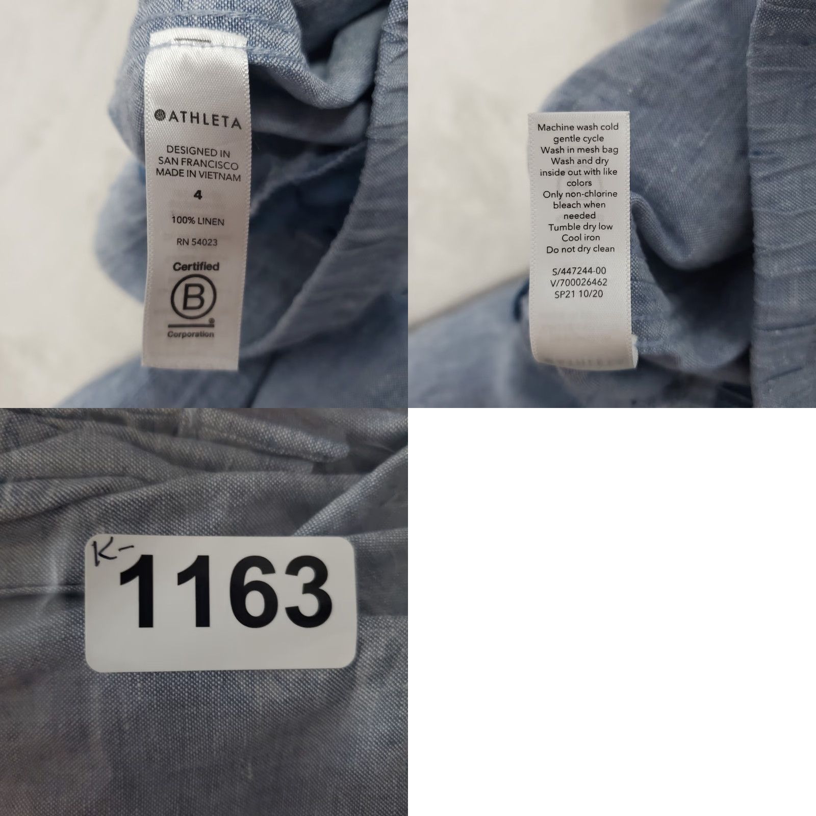 Athleta Athleta Pants Women 4 Blue Cabo Linen Wide Leg Elastic Waist Zip Pockets Beachy Size 27" / US 4 / IT 40 - 9 Thumbnail