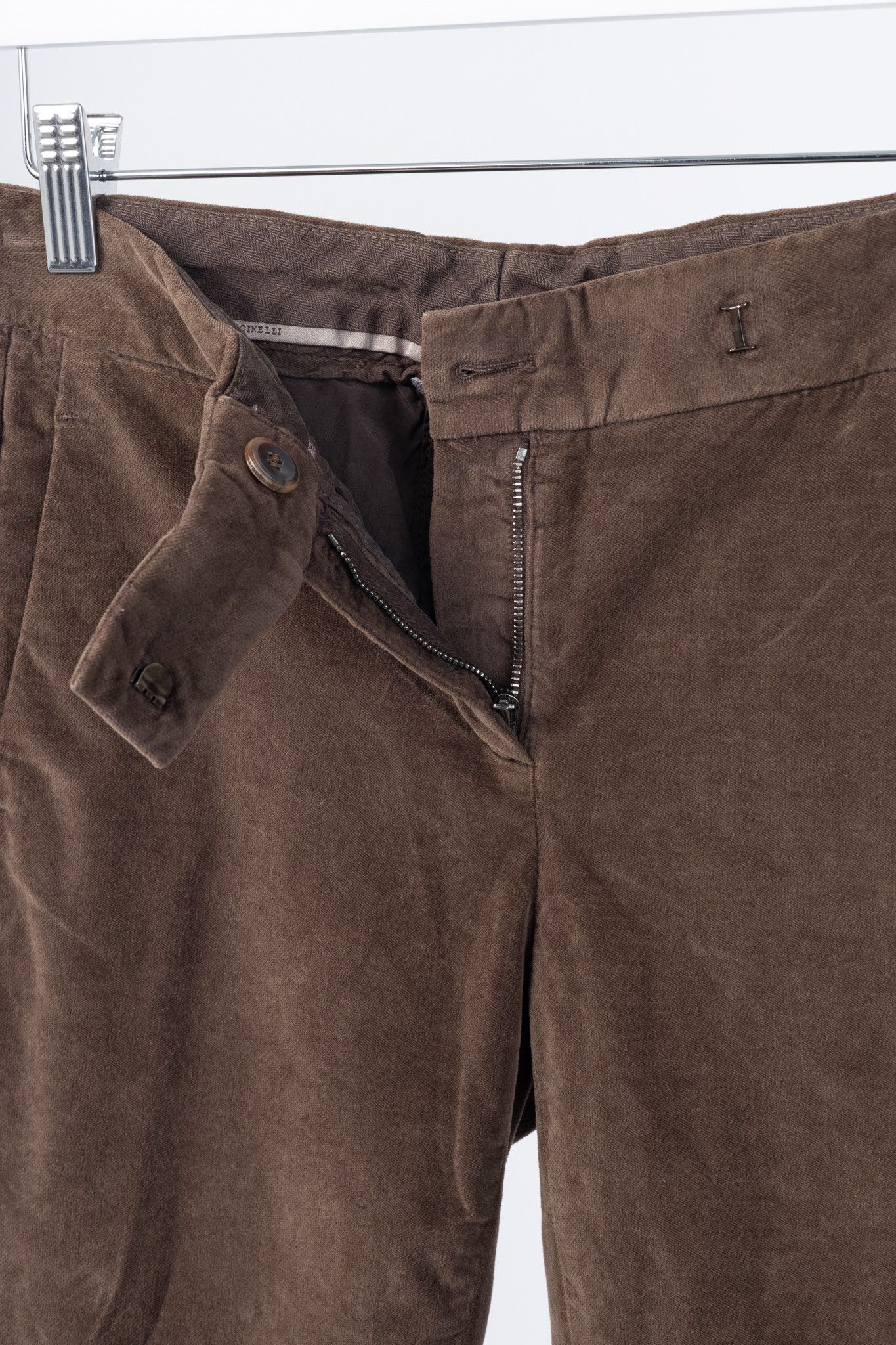 Brunello Cucinelli Brunello Cucinelli Brown Velvet Slim-Fit Pants Size 27" / US 4 / IT 40 - 9 Thumbnail