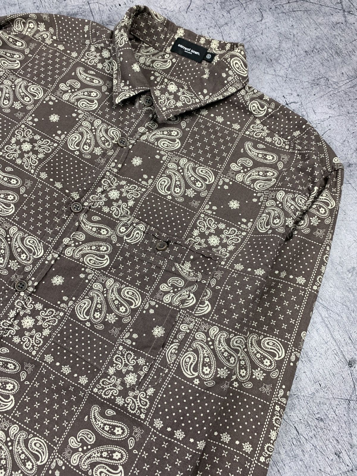 Earnest Sewn Designer Earnest Sewn Brown Shirt Paisley Pattern Size US M / EU 48-50 / 2 - 5 Thumbnail