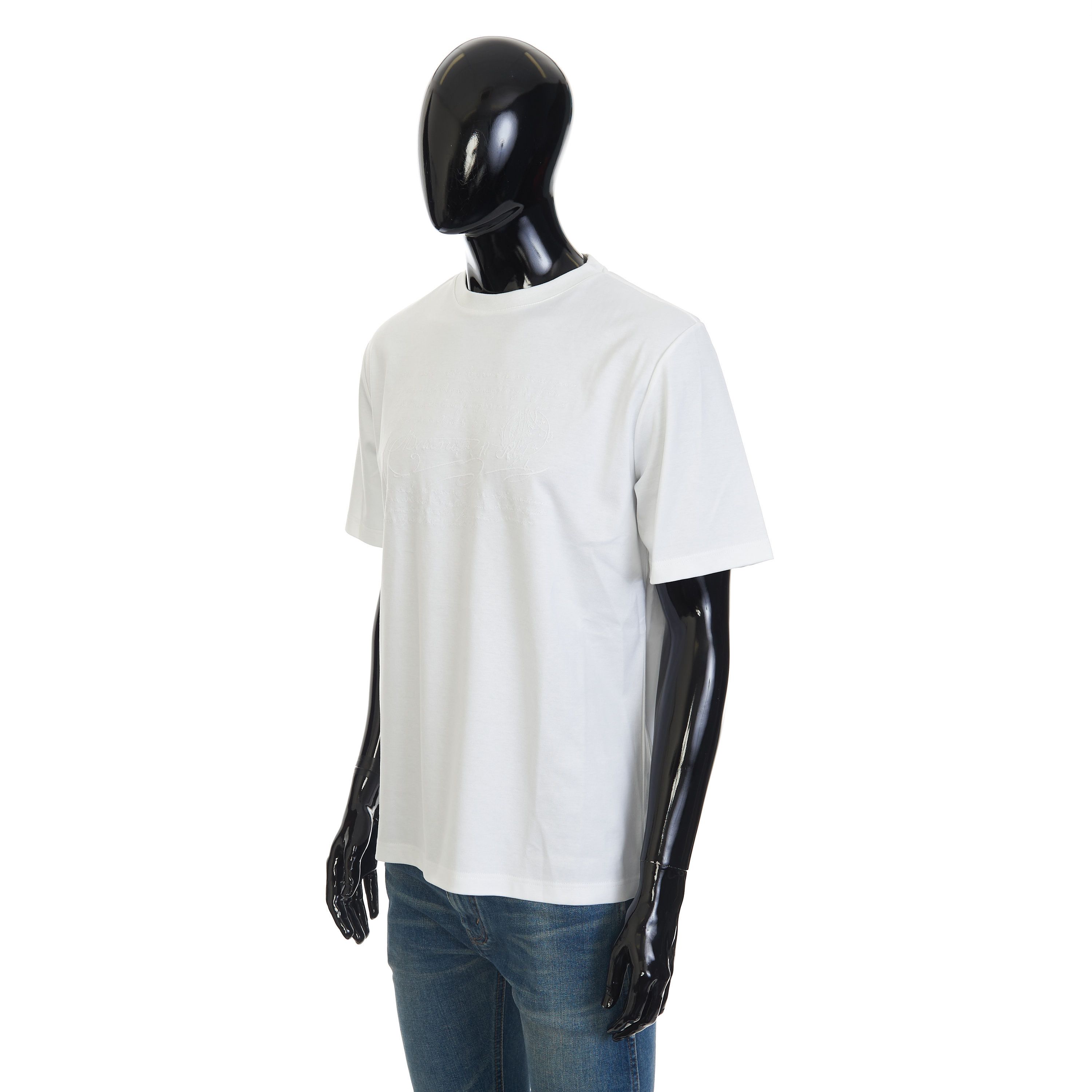 Berluti Embroidered Scritto T-shirt In White Cotton Size US XXL / EU 58 / 5 - 2 Thumbnail