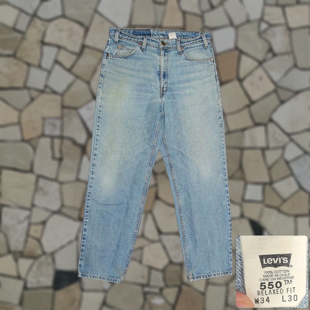 Levi's VINTAGE Levis 550 Jeans Orange Tab Stonewash Faded Relaxed Mens 34x31 Size US 34 / EU 50 - 1 Thumbnail