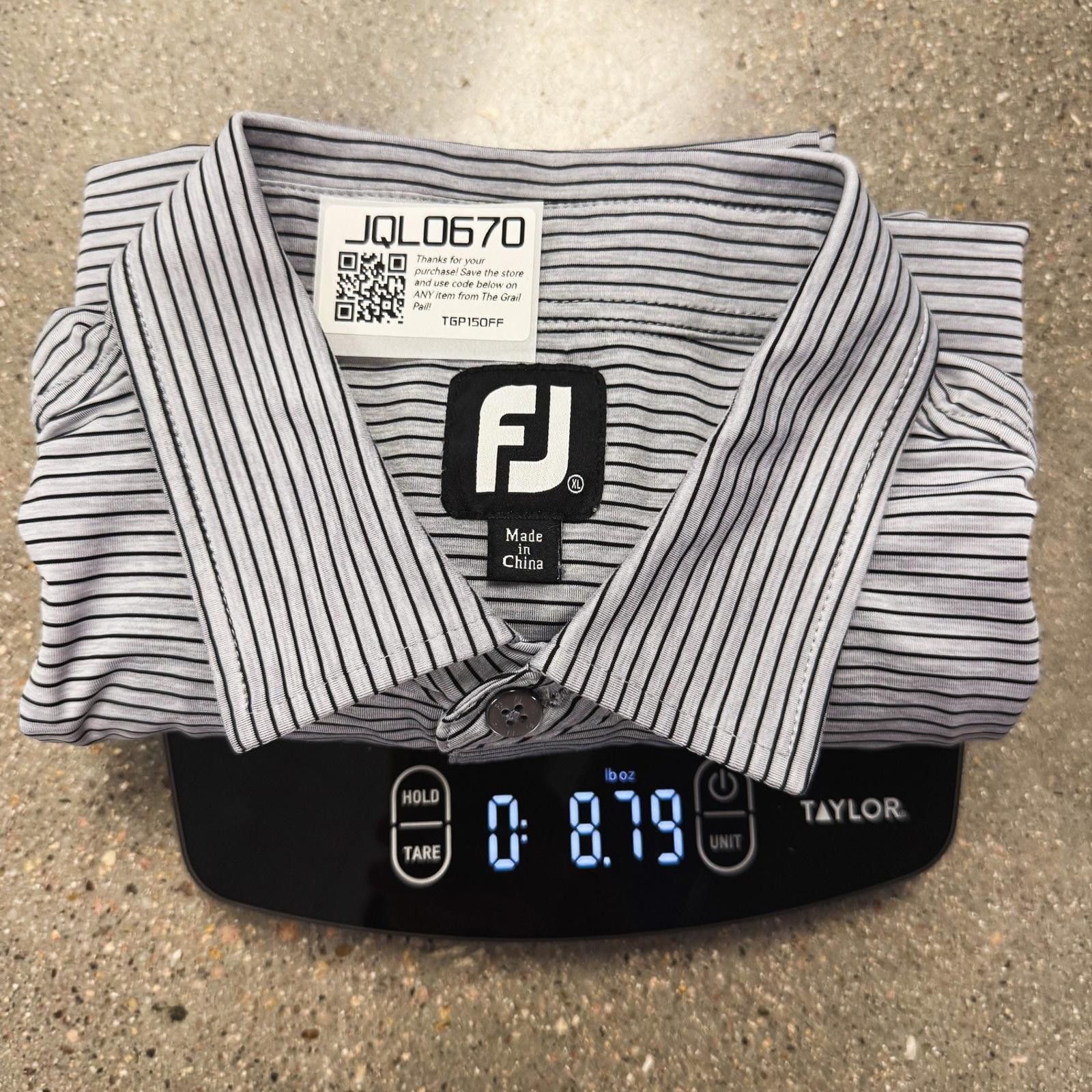 Footjoy FootJoy Golf Polo Shirt Mens XL Striped Stretch FJ Logo Size ONE SIZE - 10 Thumbnail