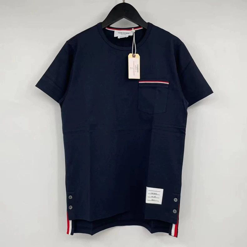 Thom Browne Thom Browne Navy Pocket Short Sleeve T-Shirt - dmc Size US M / EU 48-50 / 2 - 1 Thumbnail