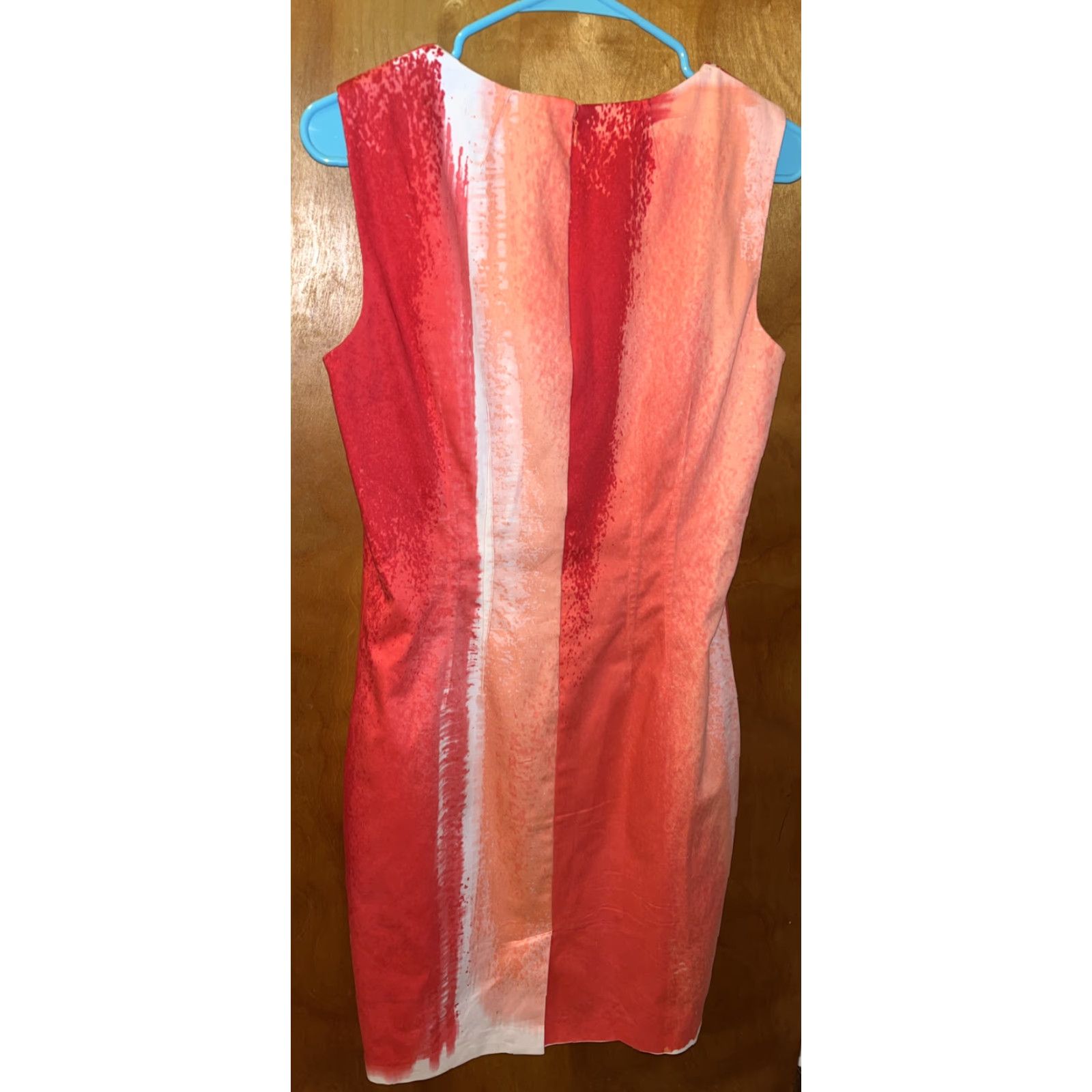 Vintage Tahari Ladies Kristen Dress Sleeveless Tank Dress Size 10 Ombré Teaberry/Peach Fall Women Size L / US 10 / IT 46 - 2 Thumbnail