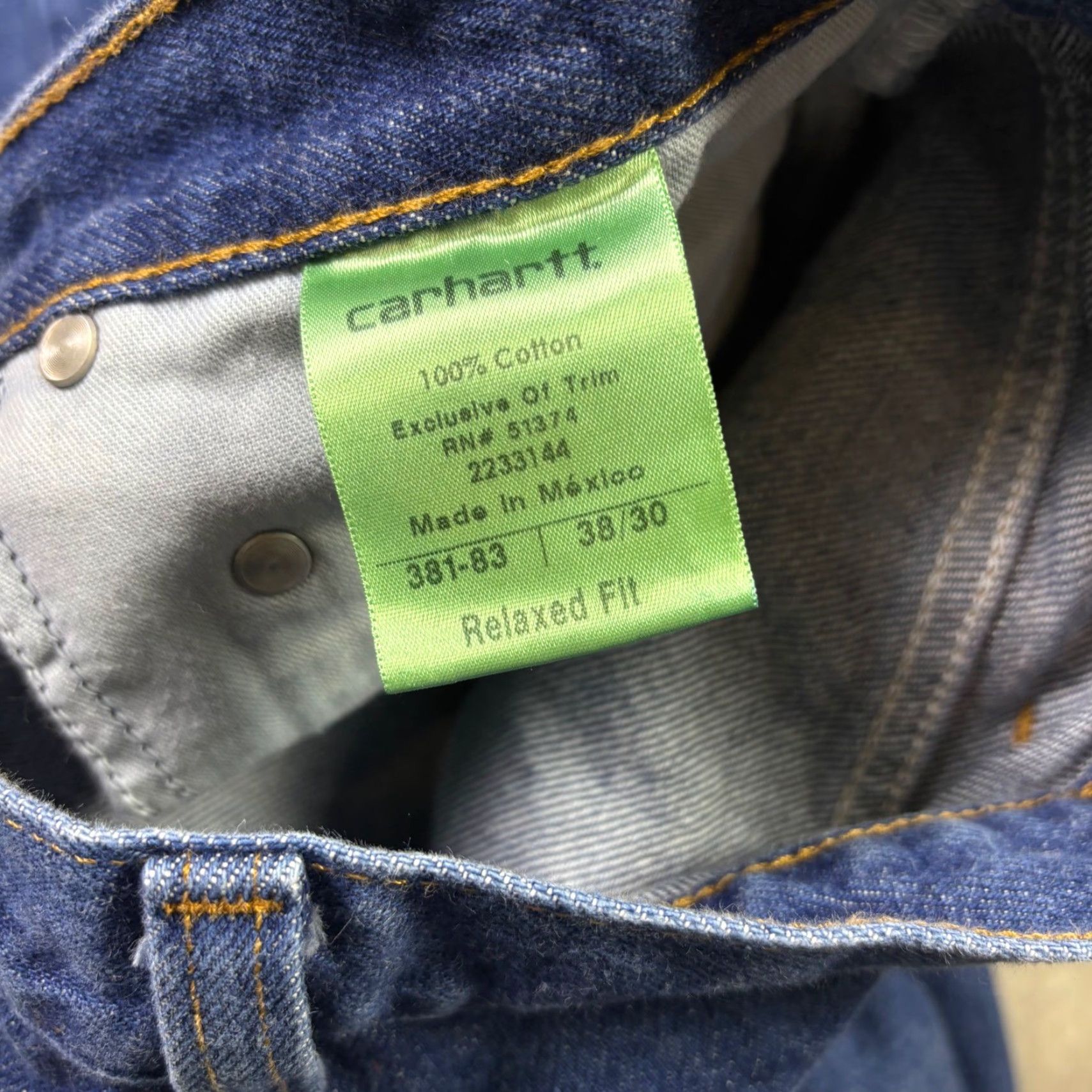 Carhartt Carhartt Jeans Relaxed Fit Mens 36x30 Dark Blue Denim 5-Pocket Work Pants 381-83 Size US 36 / EU 52 - 8 Thumbnail