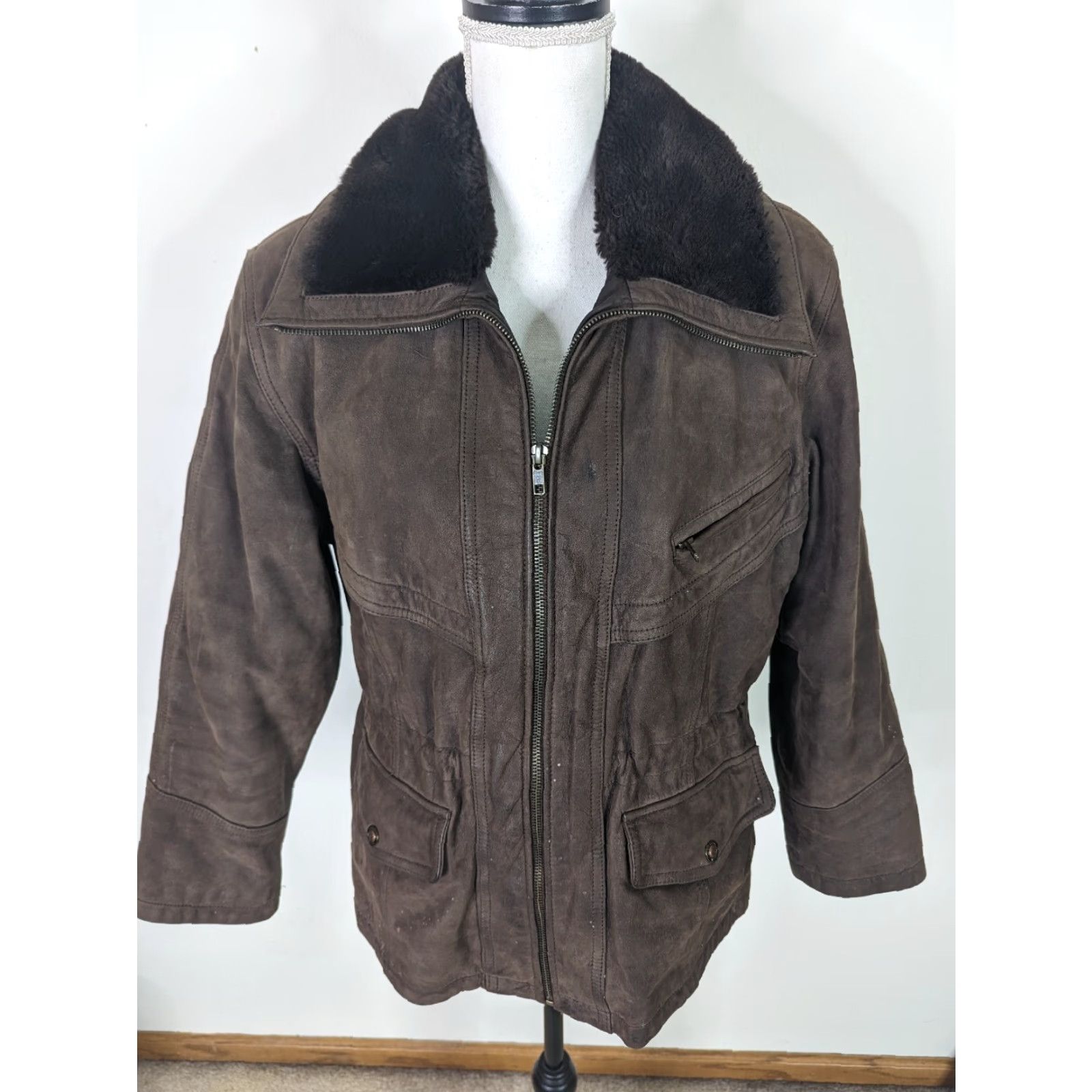 Wilson Vtg Adventure Bound Leather Bomber Jacket Women's M Aviator Sherpa Collar Brown - Vintage Women’s Jacket Size M / US 6-8 / IT 42-44 - 2 Thumbnail
