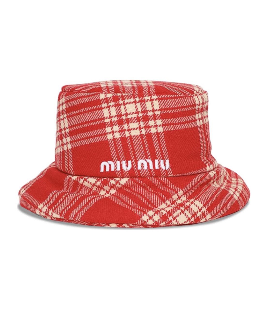 Miu Miu 🔥 Miu Miu Red Check padded bucket hat Size ONE SIZE - 2 Thumbnail