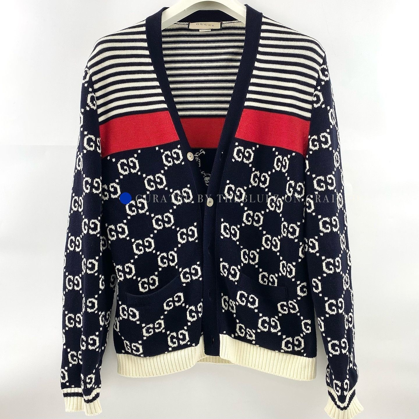 Gucci GG Logo Cotton Cardigan in Blue Size US M / EU 48-50 / 2 - 1 Preview