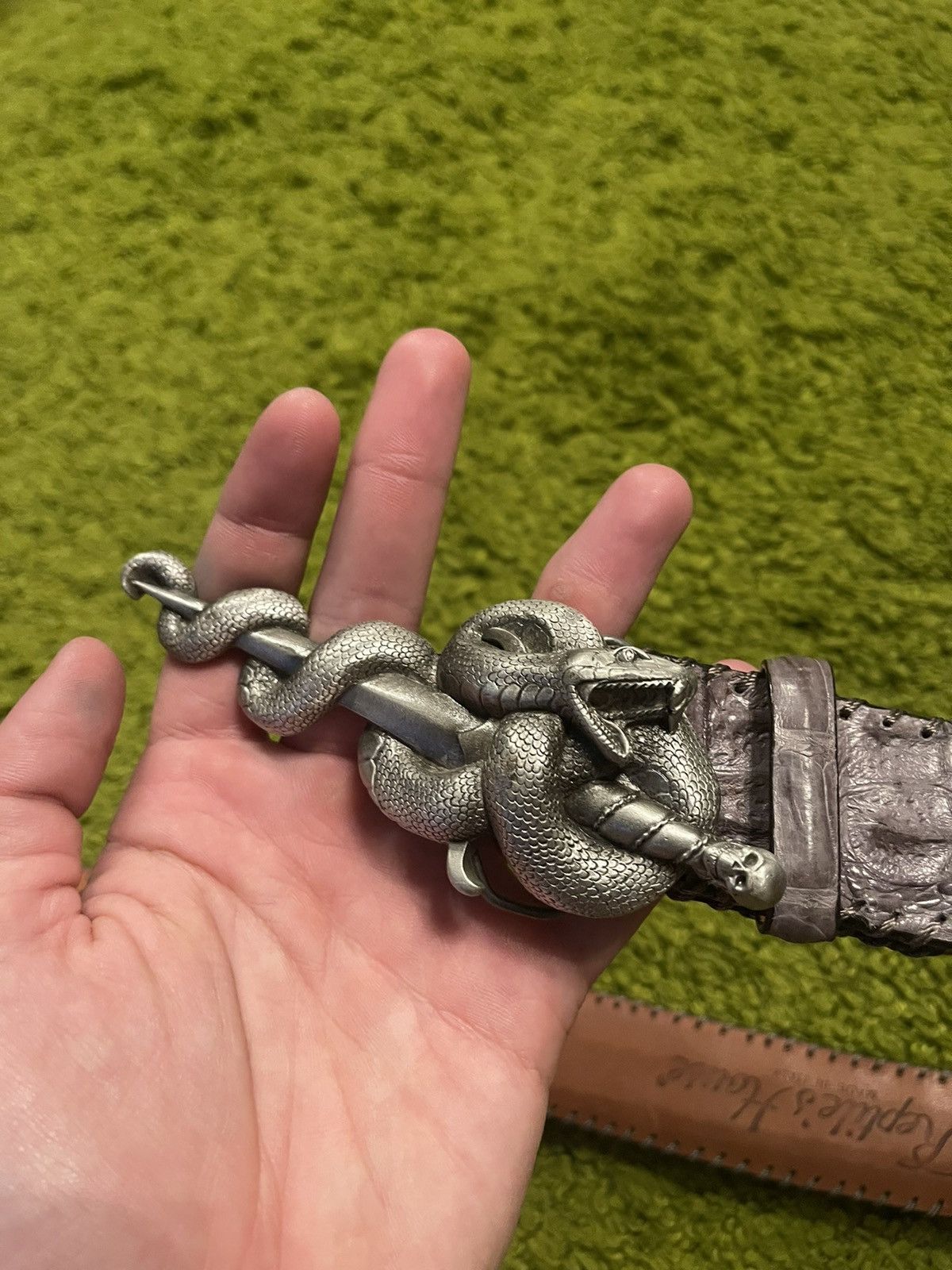 Other 🐊 Reptiles House real crocodile skin leather belt Size 34 - 6 Thumbnail