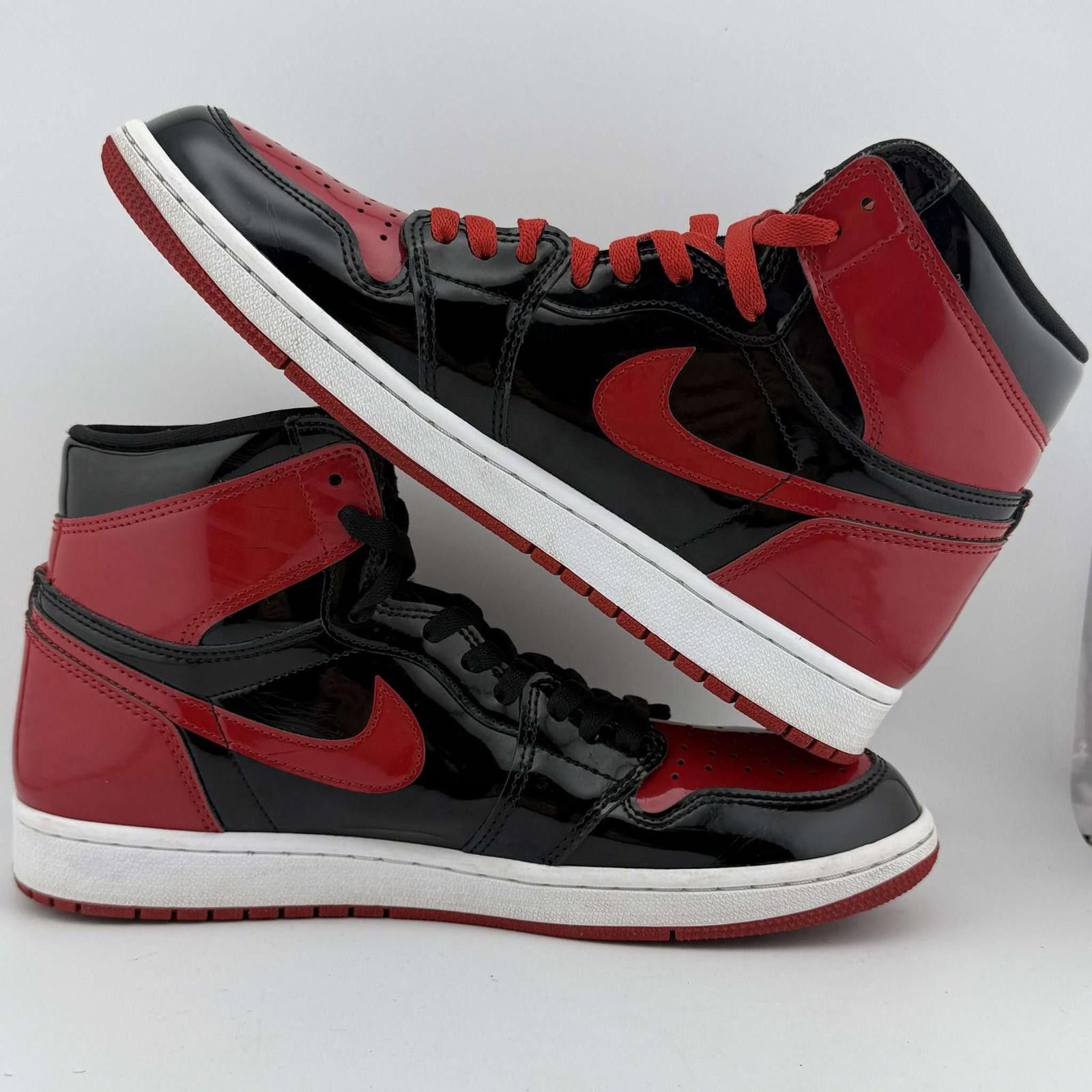 Nike Jordan 1 Patent Bred US 10 Used OG Box Size US 10 / EU 43 - 7 Thumbnail