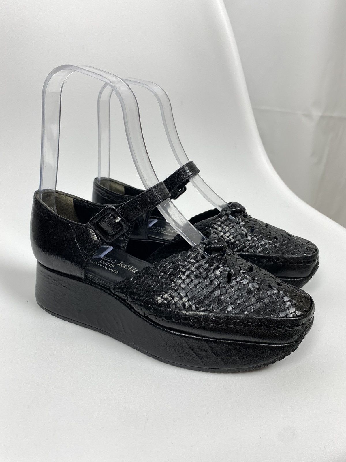 Stephane Kelian Paris Genuine Leather Woven Sandals Size 36