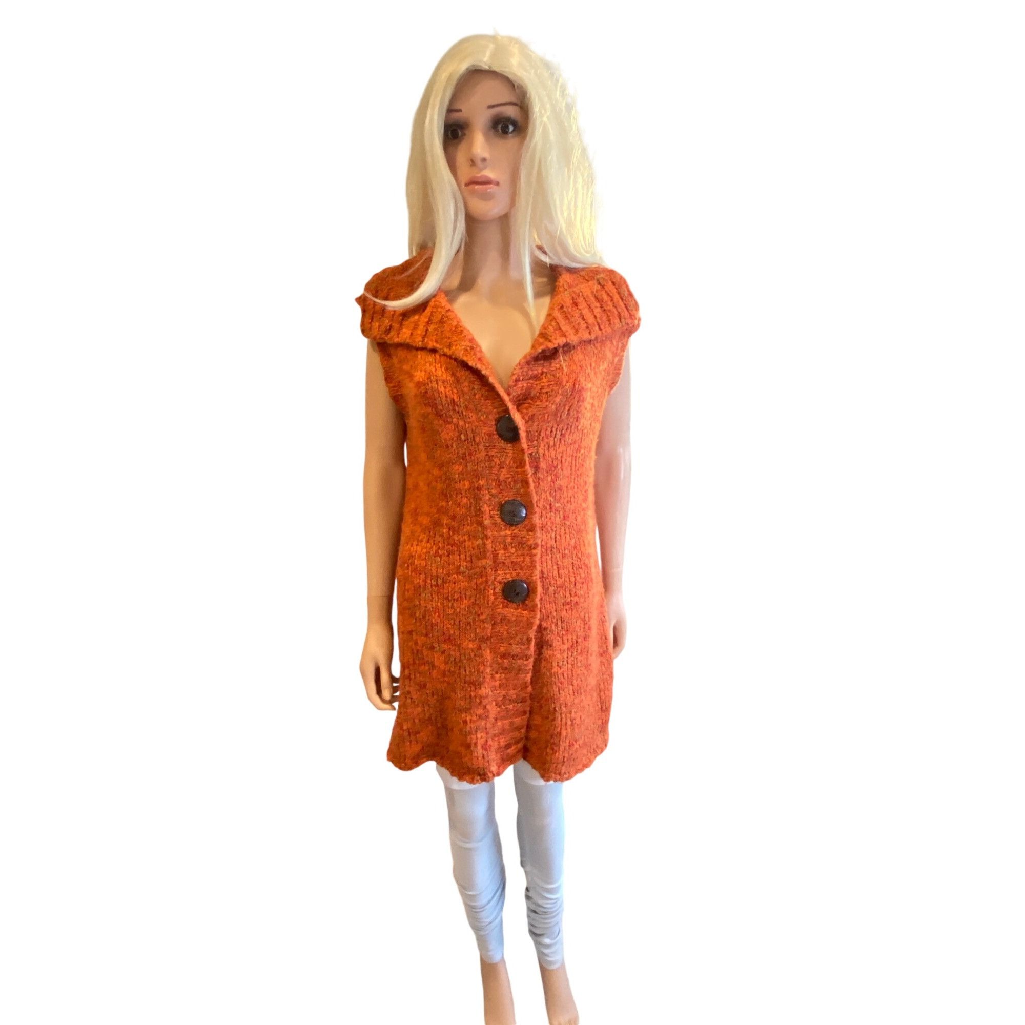 Other Chico's Crochet Long Sweater Cardigan Vest W's M Wool Blend Size M / US 6-8 / IT 42-44 - 8 Thumbnail