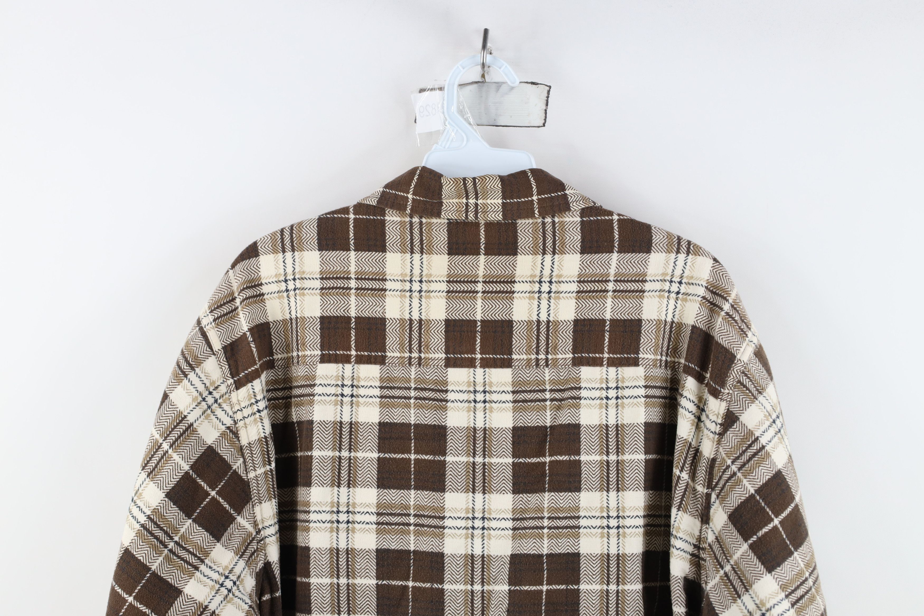 Vintage Vintage 90s Streetwear Knit Lined Flannel Shirt Jacket Size US L / EU 52-54 / 3 - 14 Thumbnail