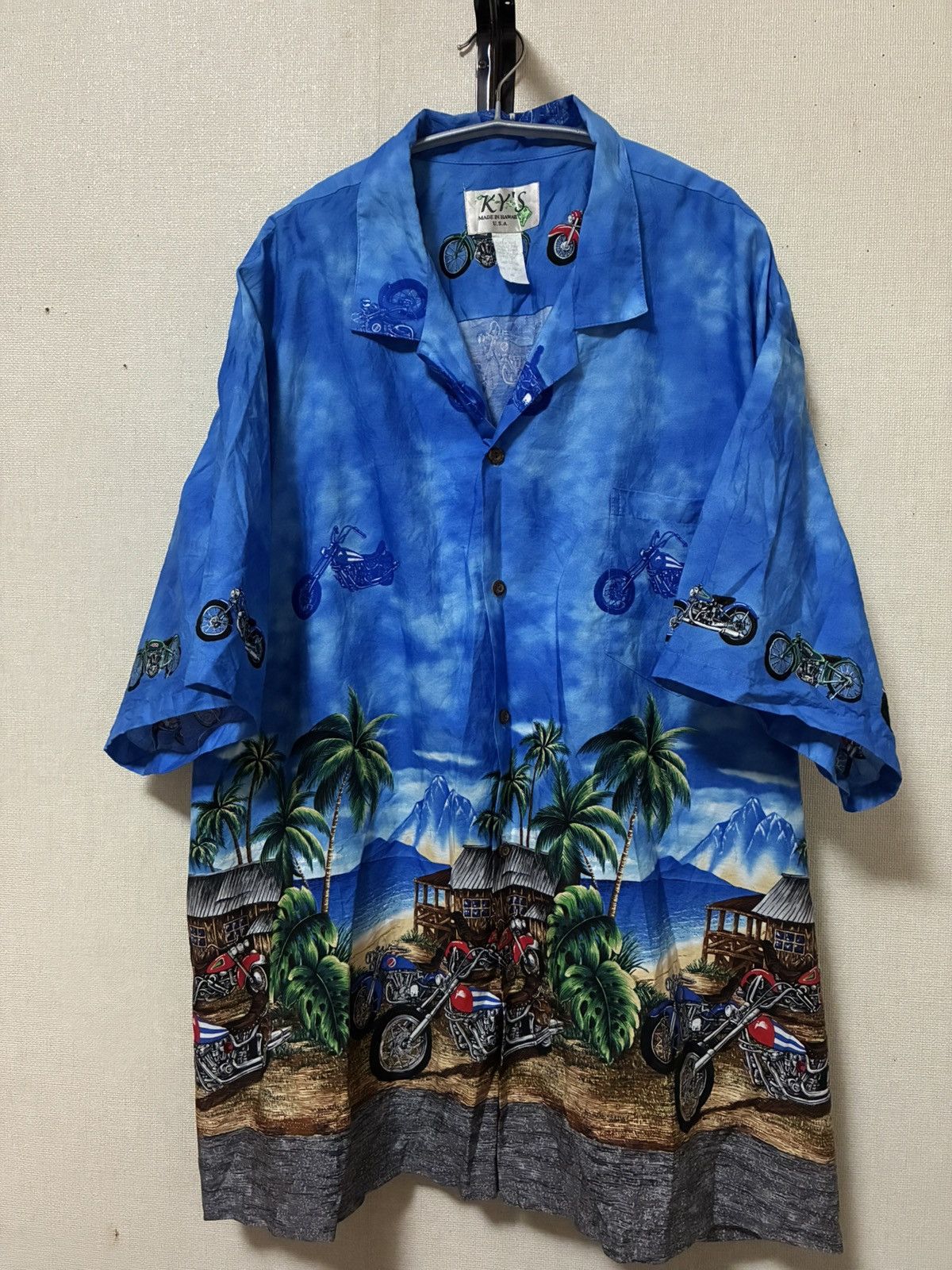 Vintage Aloha Shirt/Motorcycle Print/Made in Hawaii/Vintage/4XL Size US XXL / EU 58 / 5 - 3 Thumbnail